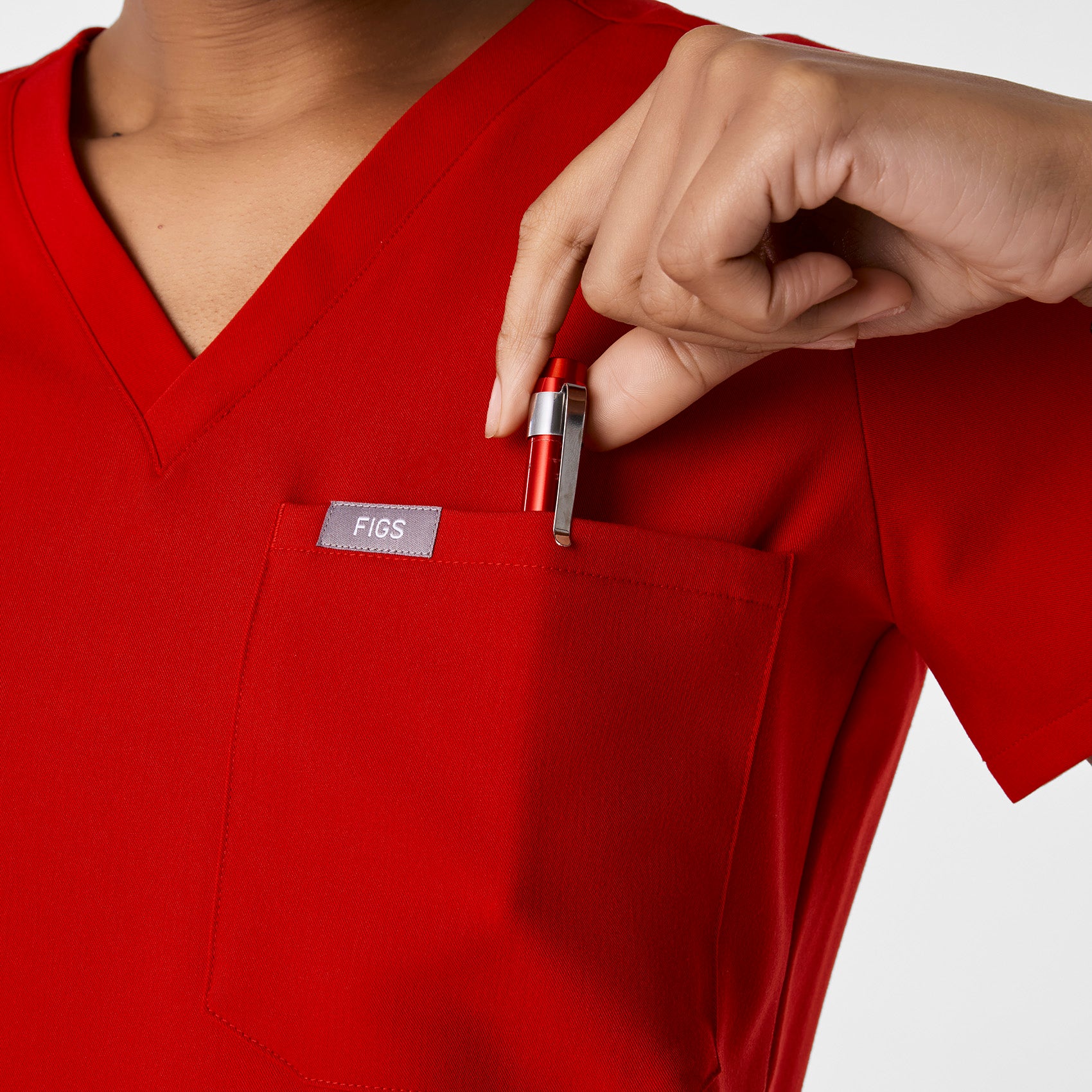 women's Winning Red Catarina Petite - One-Pocket Scrub Top™ - Image 7