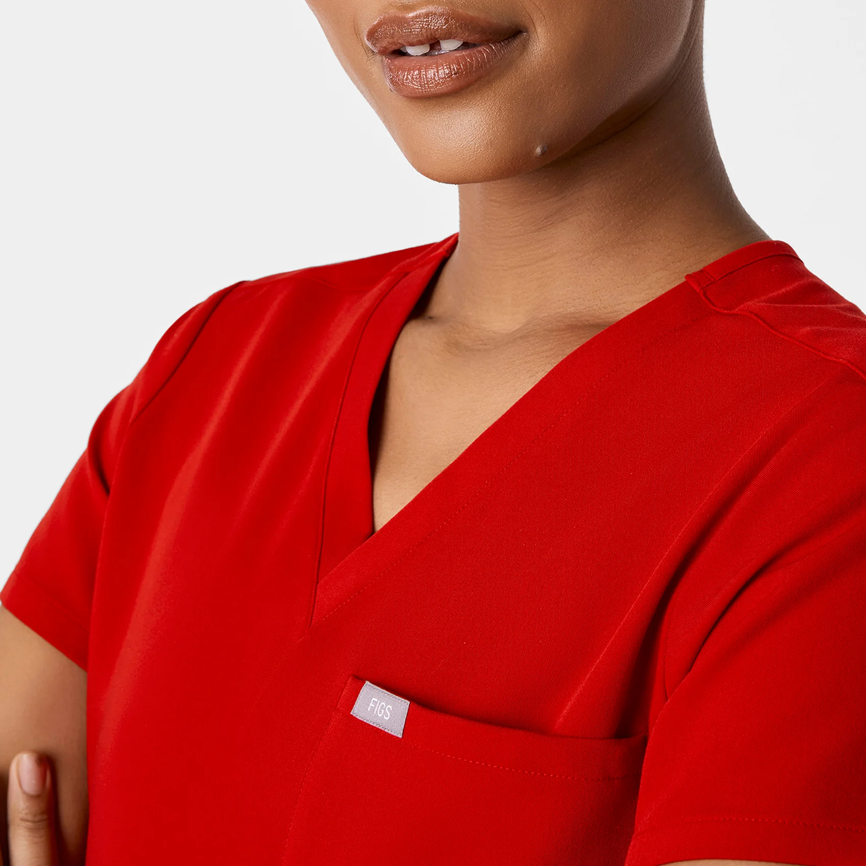 women's Winning Red Catarina Petite - One-Pocket Scrub Top™ - Image 6