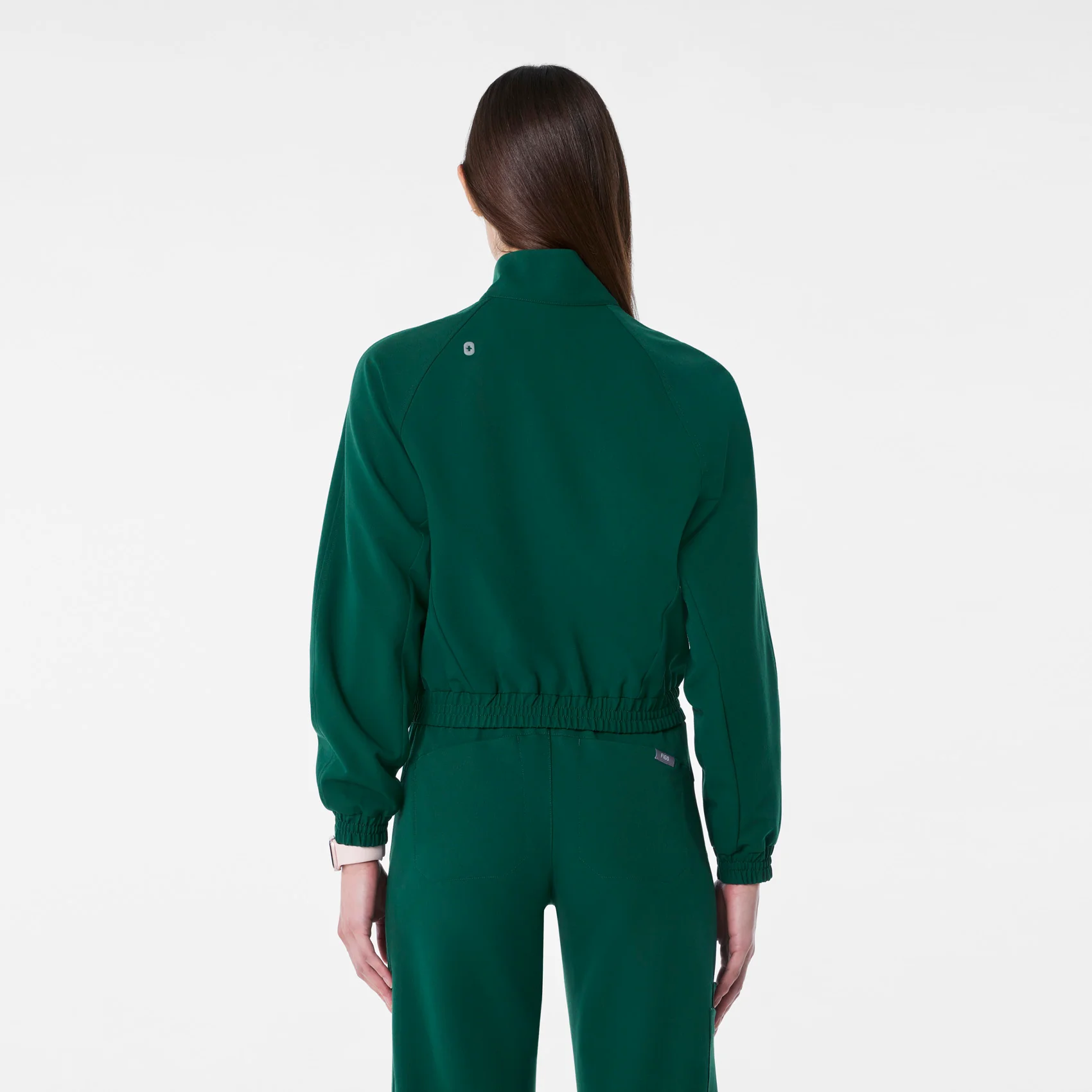 women's Forest Green Cropped Sydney - Scrub Jacket - Image 4