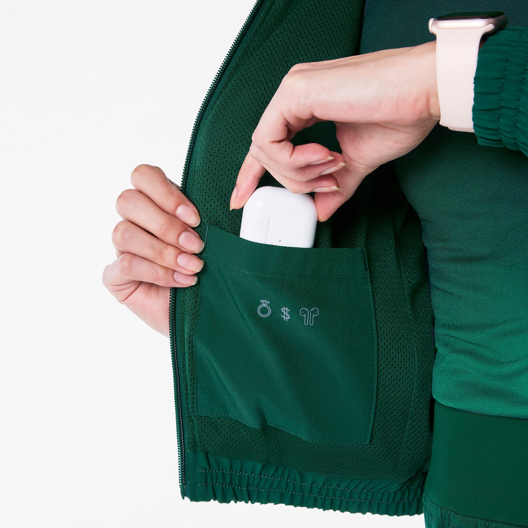 women's Forest Green Cropped Sydney - Scrub Jacket - Image 8