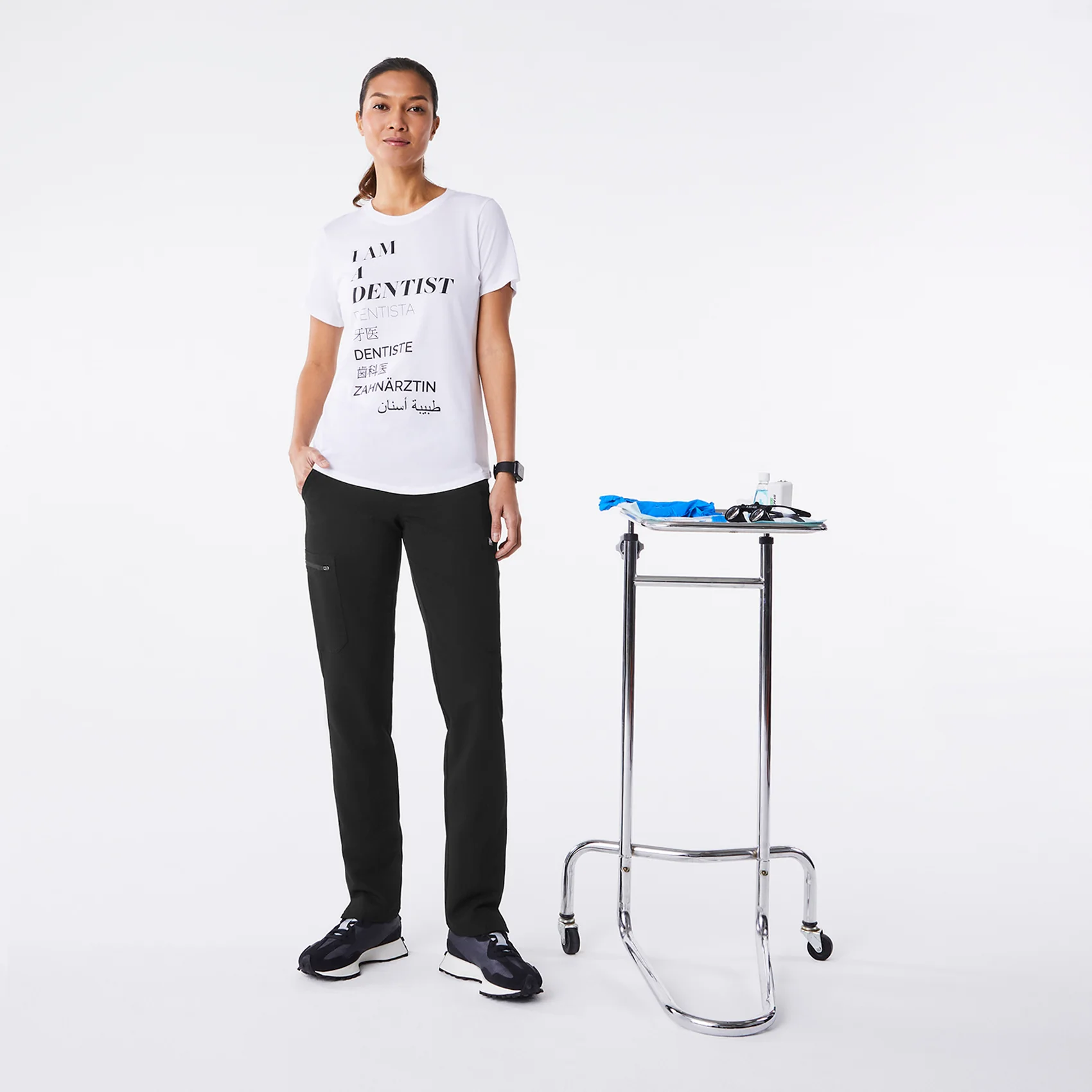 women's White Dentist Supersoft - Shortsleeve Underscrub - Image 2