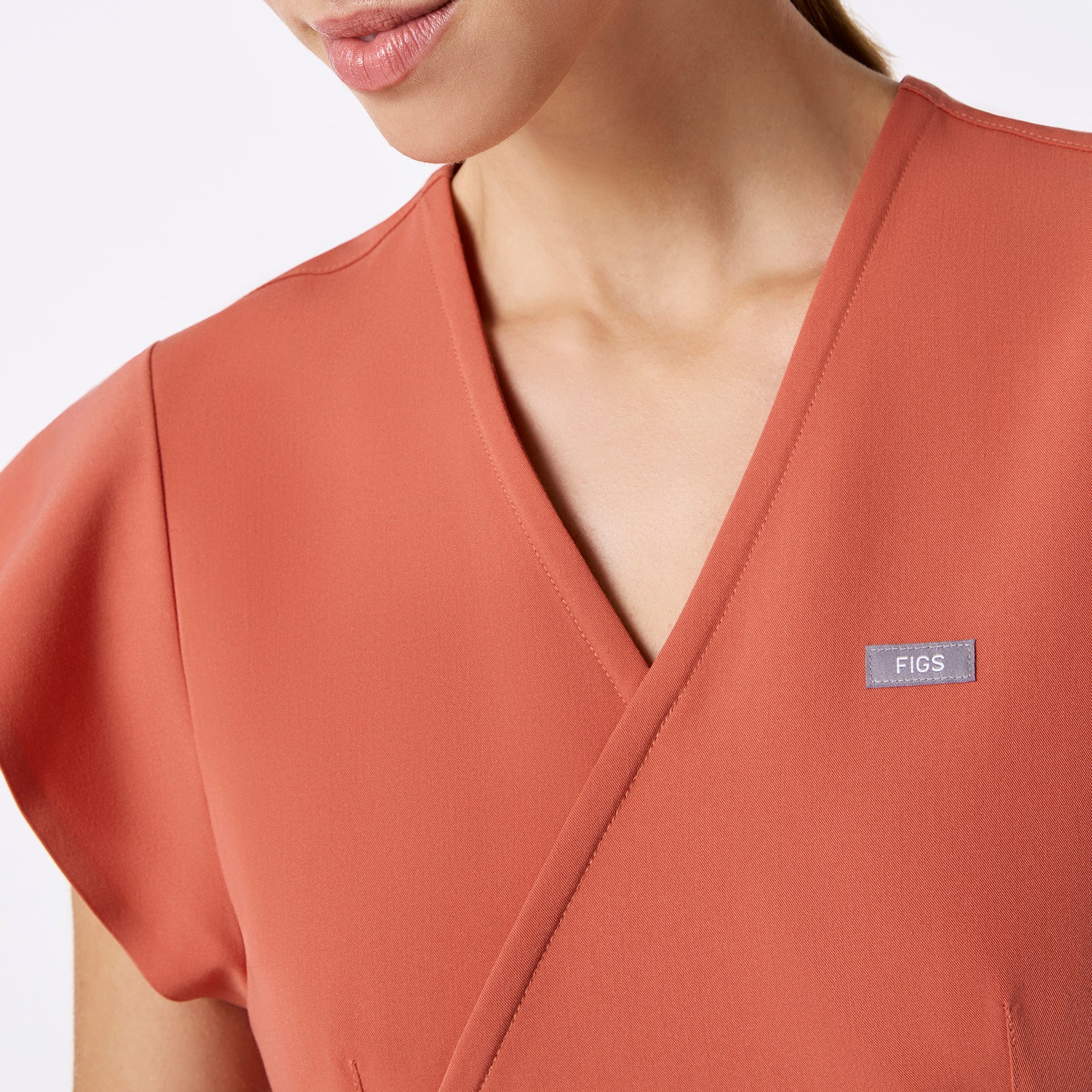 women's Spiced Cider Eveleigh Slim Peplum - Scrub Top - Image 6