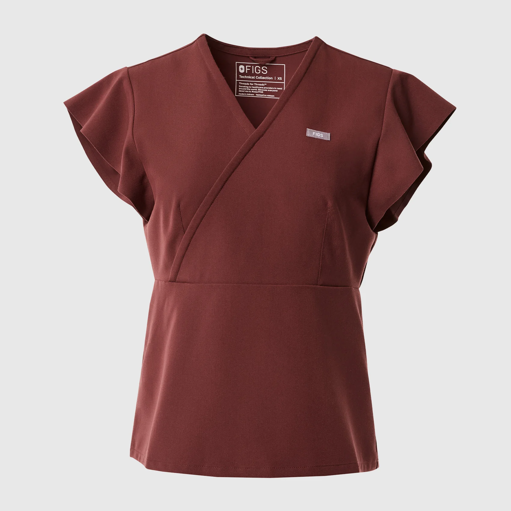 women's Spiced Cider Eveleigh Slim Peplum - Scrub Top - Image 7