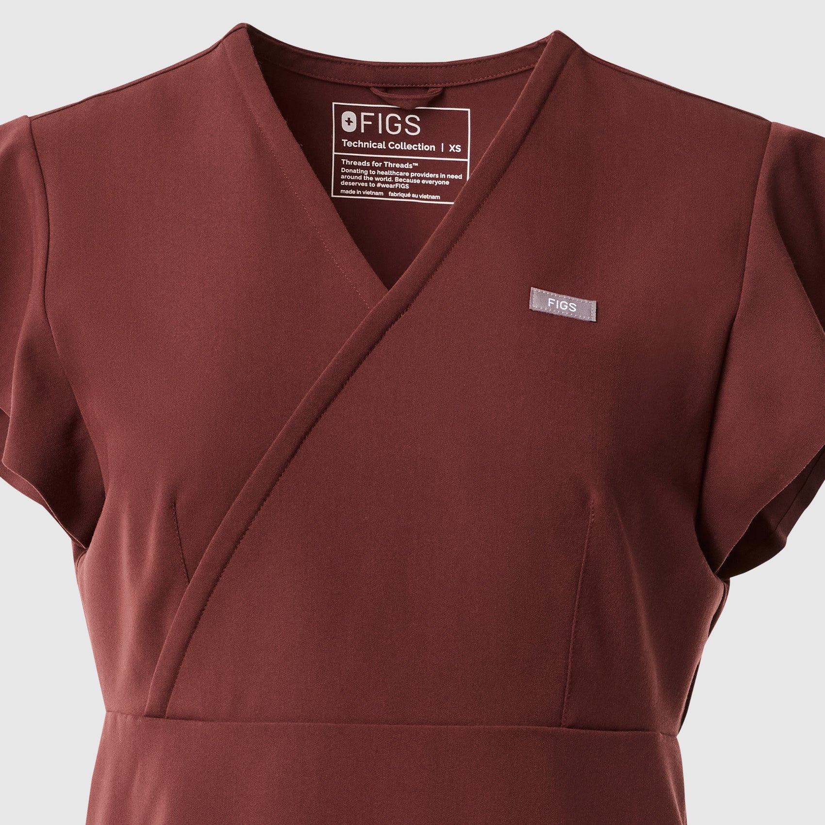 women's Spiced Cider Eveleigh Slim Peplum - Scrub Top - Image 8