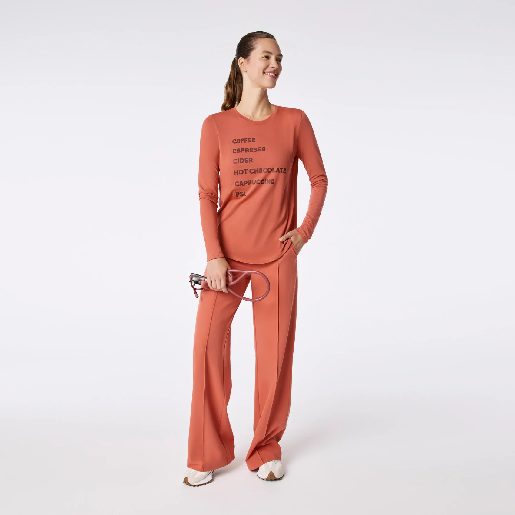 women's Spiced Cider Fall Brews Supersoft - Longsleeve Underscrub - Image 3