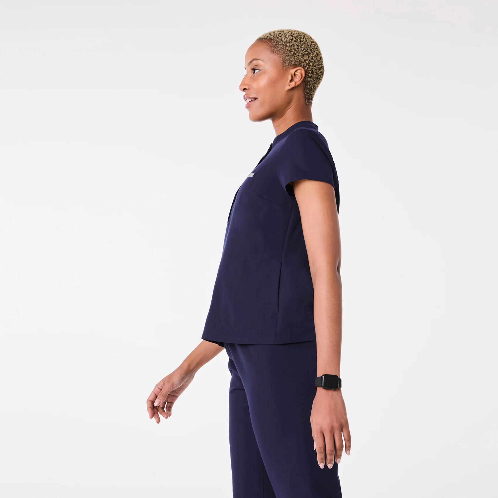women's Navy Francisca Henley - Scrub Top - Image 3