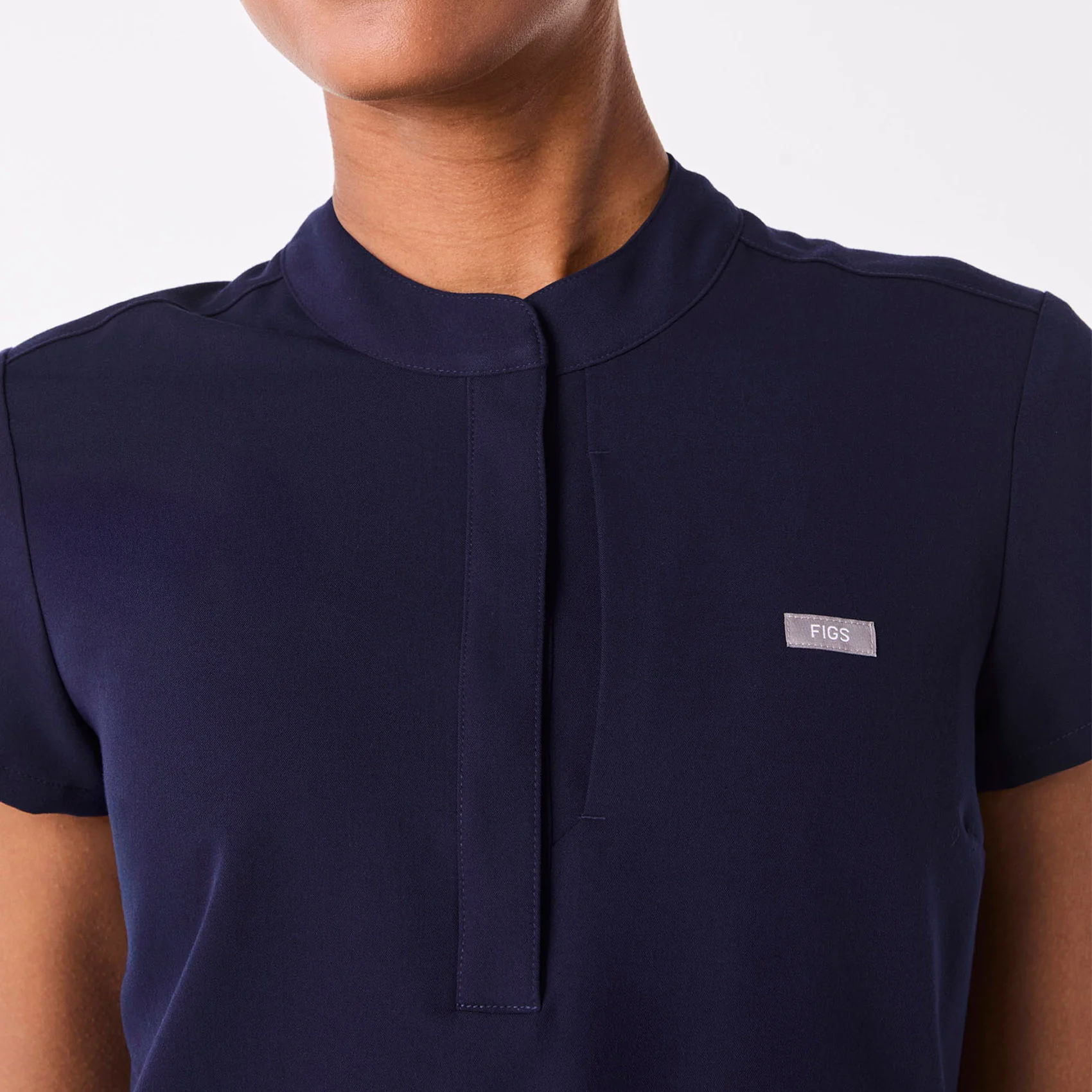 women's Navy Francisca Henley - Scrub Top - Image 6