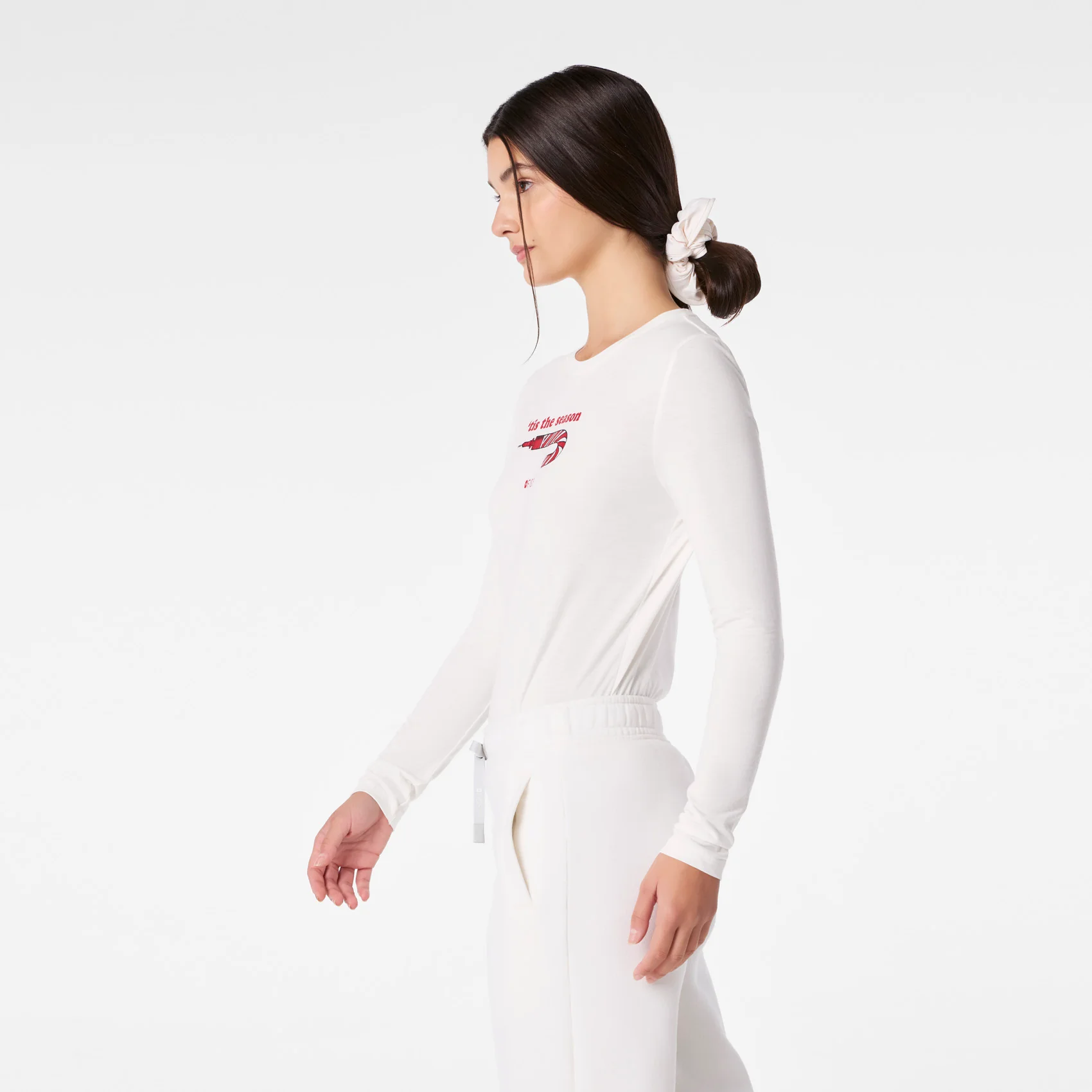 women's Off White Tis The Season Supersoft - Longsleeve Underscrub - Image 4