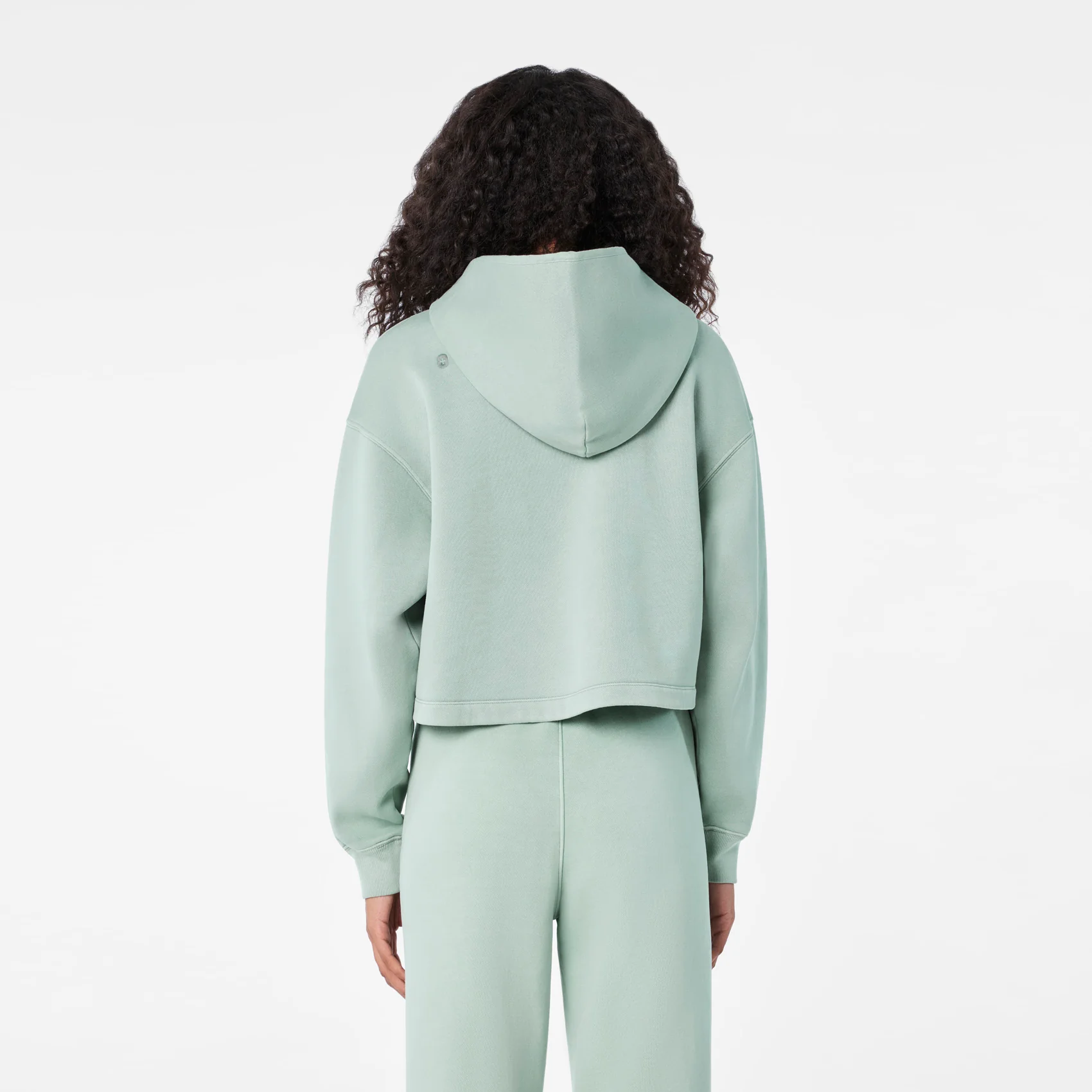 women's Soft Sage Hayden Vintage Wash Cropped - Hoodie Sweatshirt - Image 4