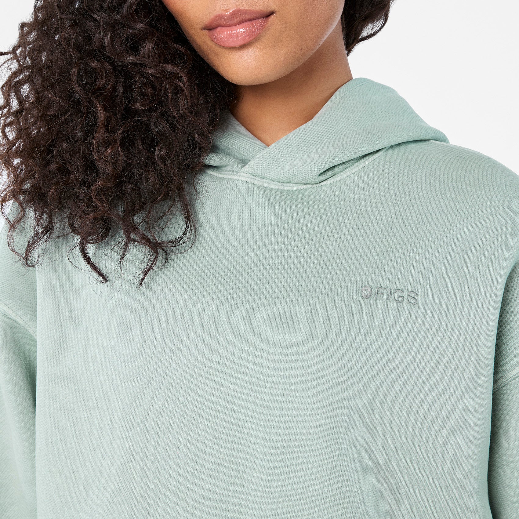 women's Soft Sage Hayden Vintage Wash Cropped - Hoodie Sweatshirt - Image 5