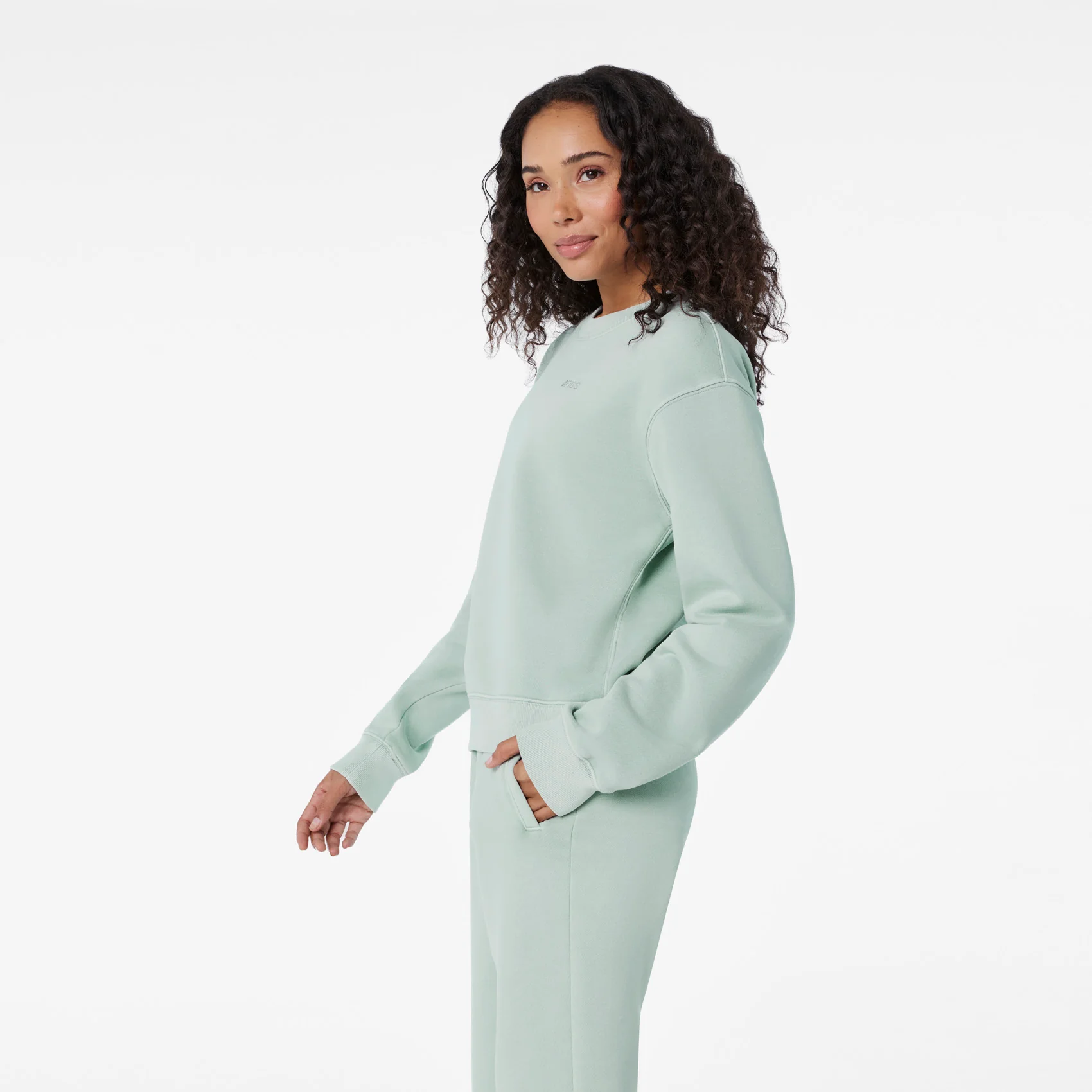 women's Soft Sage Hayden Vintage Wash - Crewneck Sweatshirt - Image 3