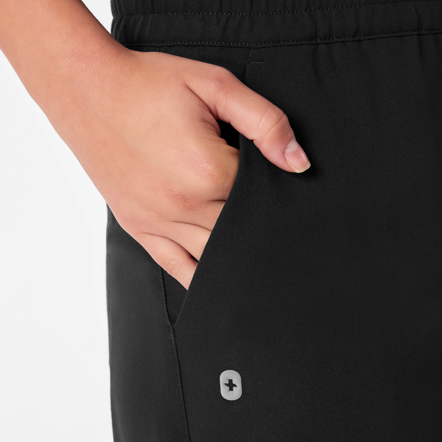 women's Black High Waisted Allison Ultra Wide Leg - Petite Scrub Pant - Image 7