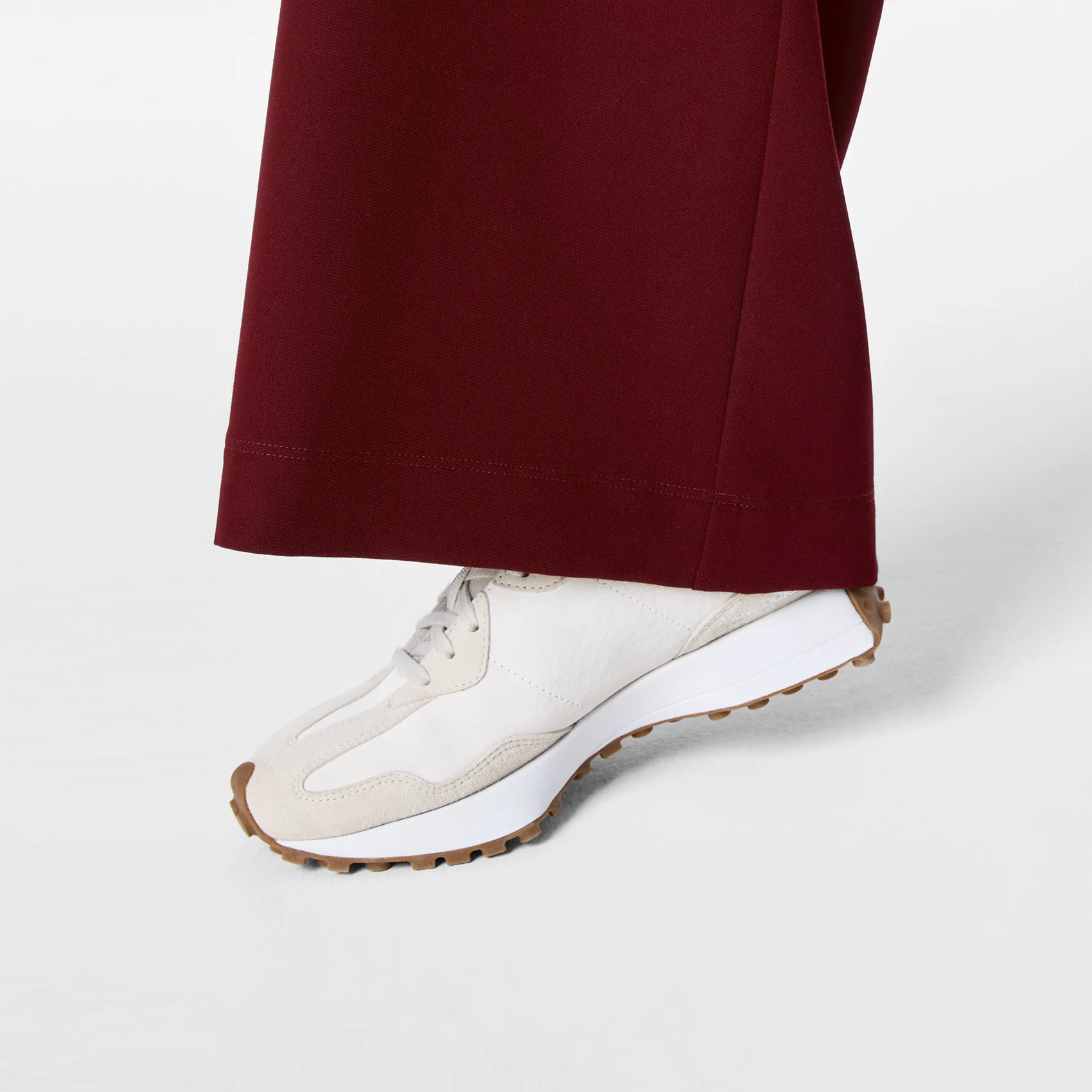 women's Burgundy High Waisted Allison Ultra Wide Leg - Scrub Pant - Image 8