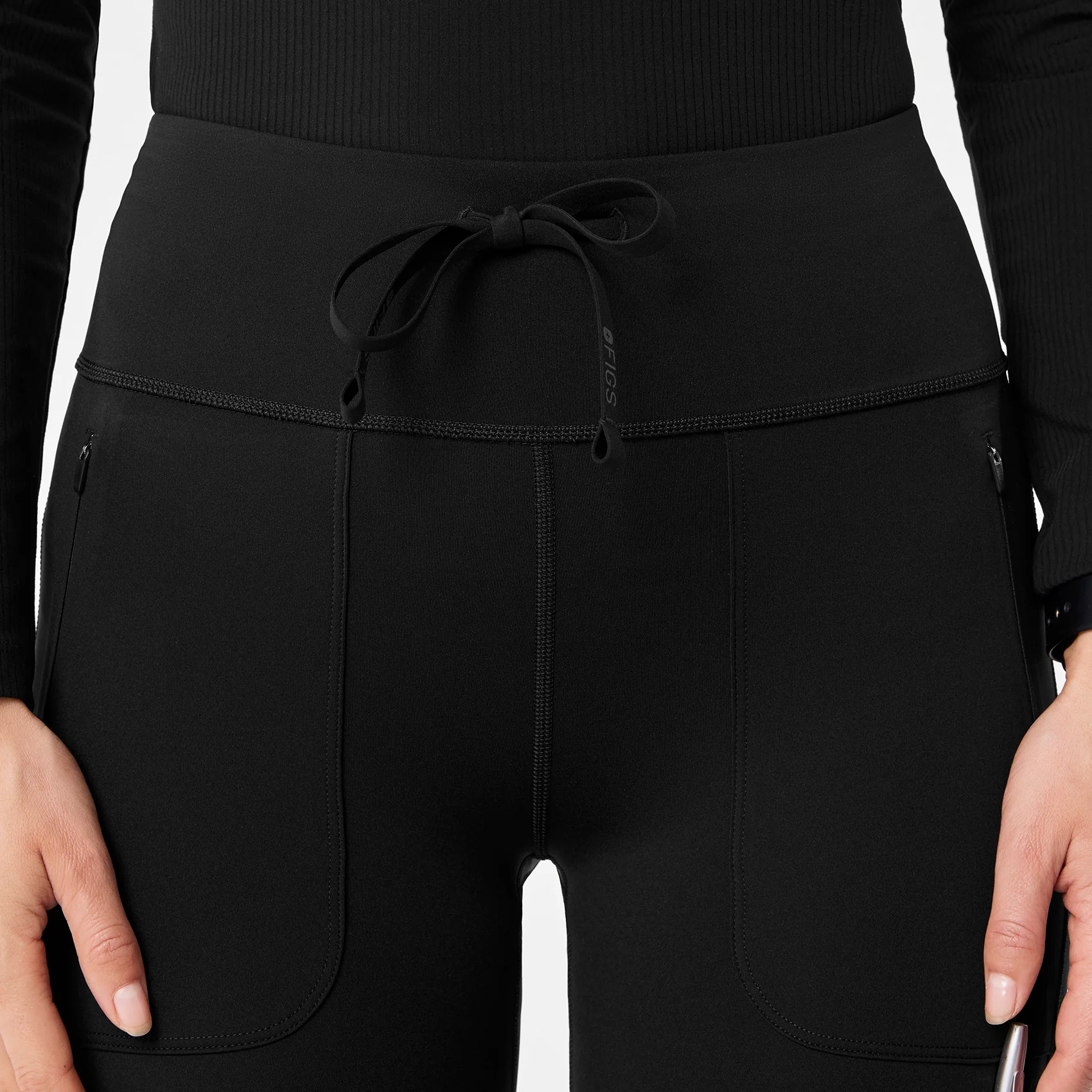 women's Black High Waisted Ashland - Flare ScrubLegging™ - Image 5