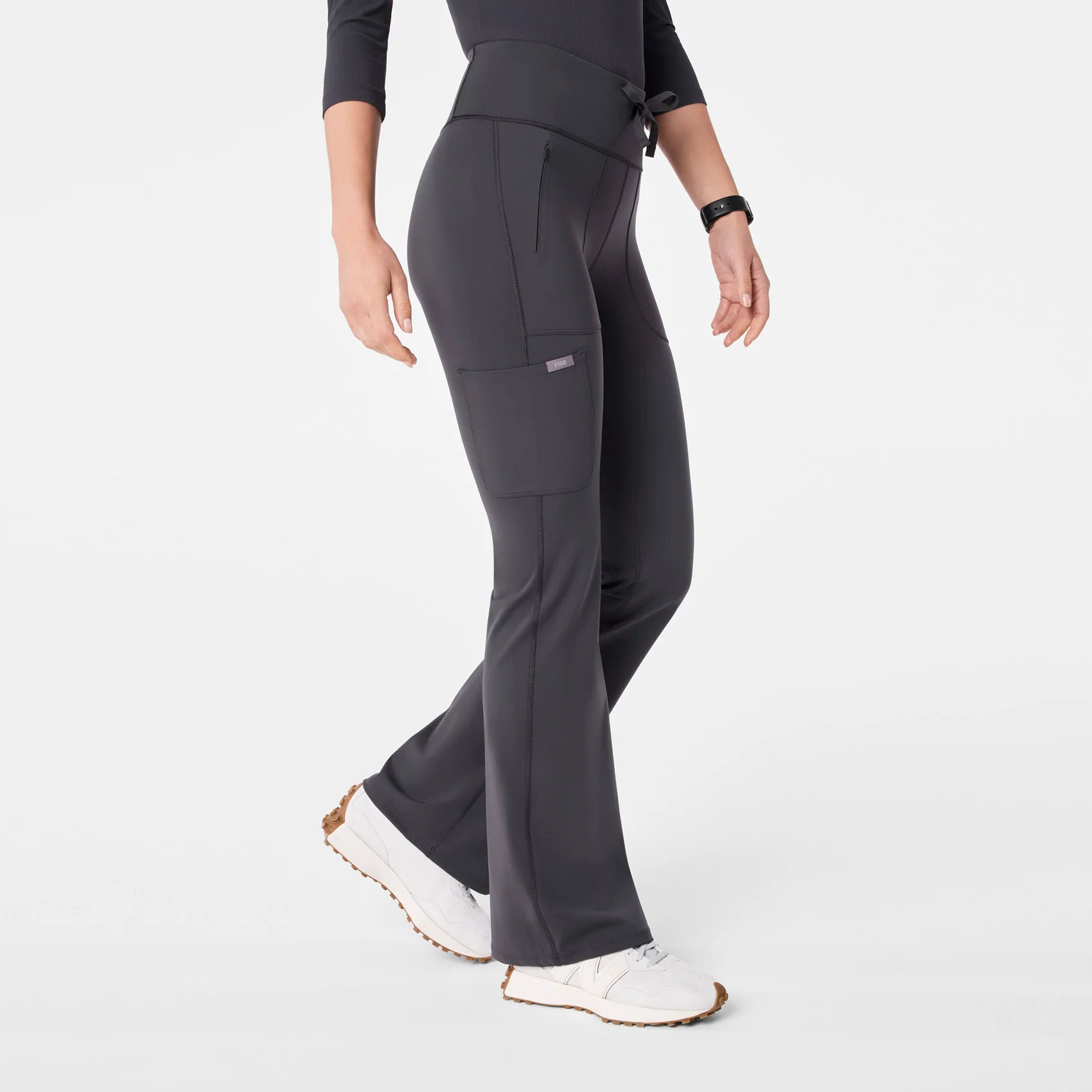 women's Charcoal High Waisted Ashland - Flare ScrubLegging™ - Image 3