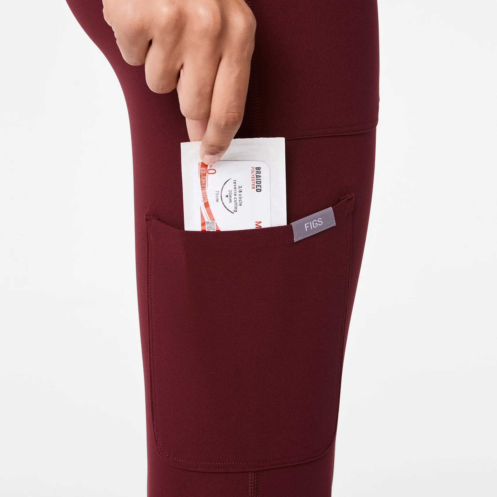 women's Burgundy High Waisted Ashland - Skinny ScrubLegging™ - Image 4