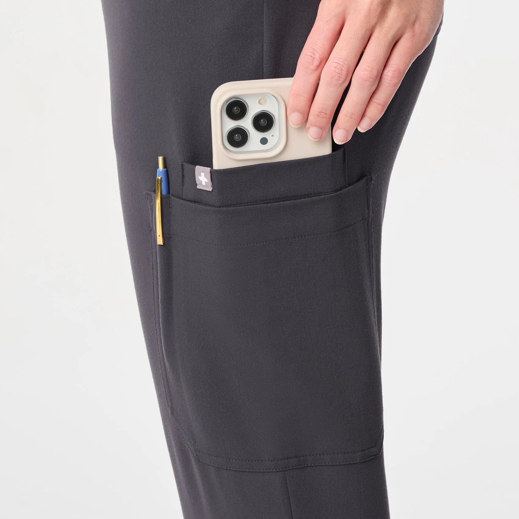 women's Charcoal High Waisted Dowa - Petite Scrub Pant - Image 9