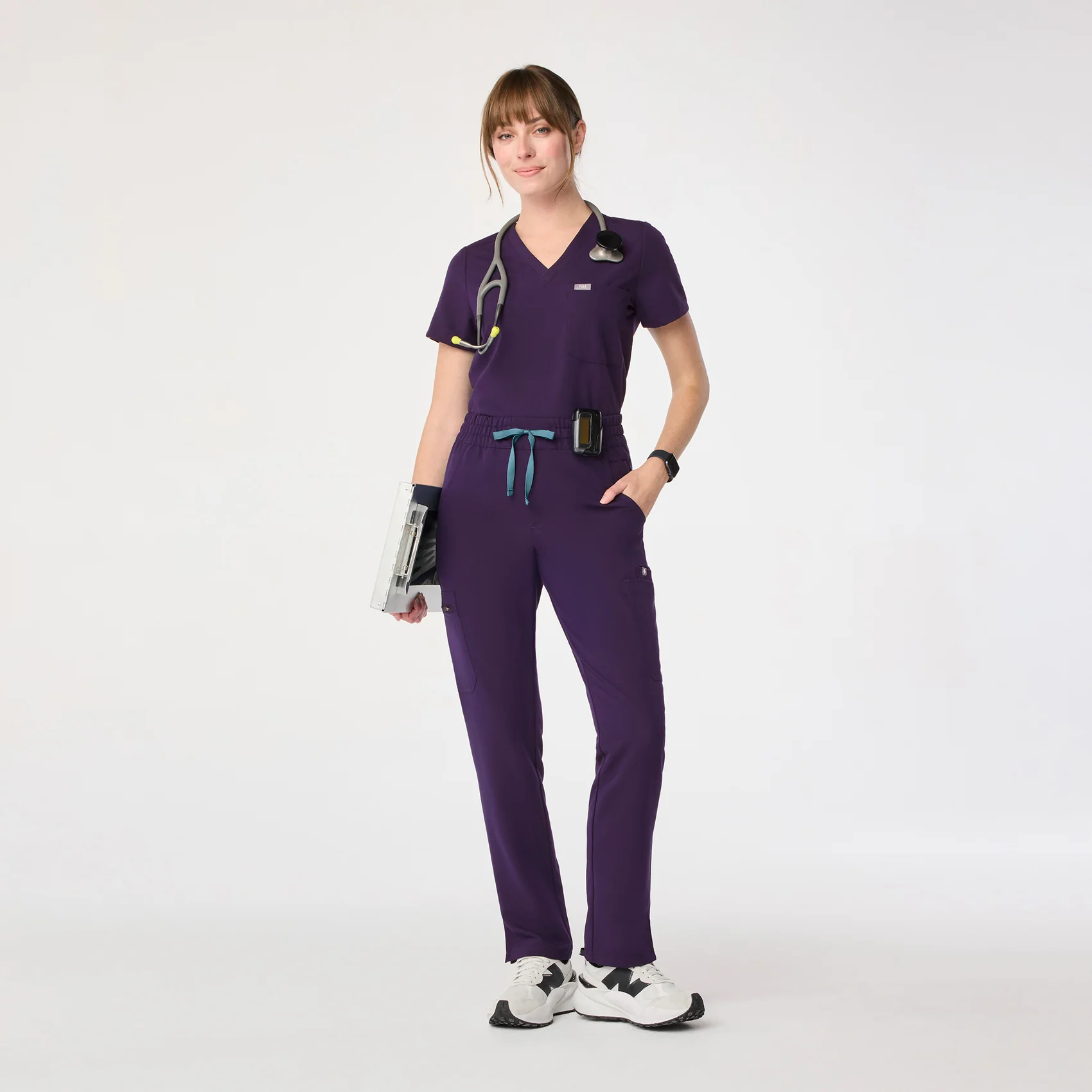 women's Purple Jam High Waisted Dowa - Petite Scrub Pants - Image 2