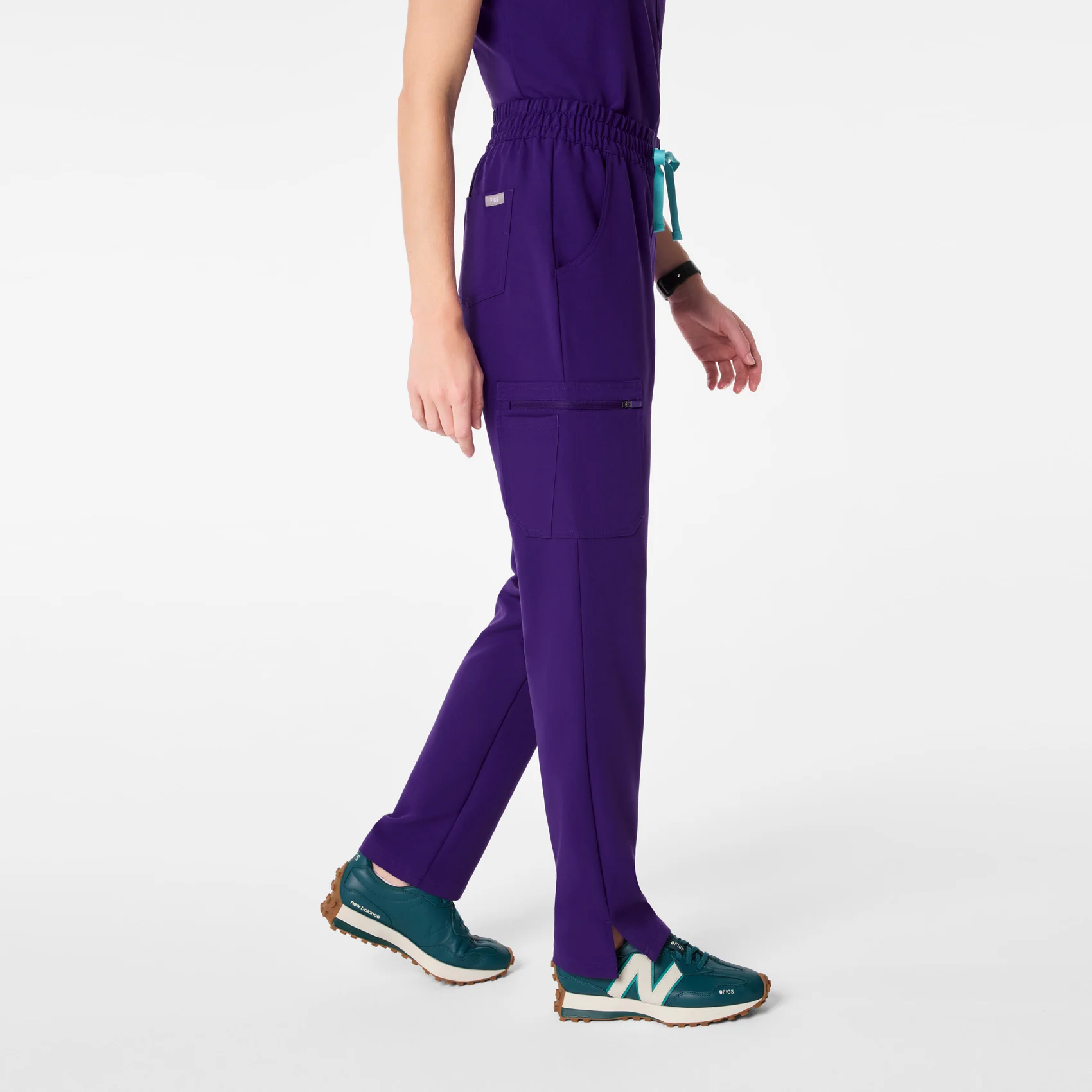 women's Purple Pulse High Waisted Dowa - Petite Scrub Pants - Image 3