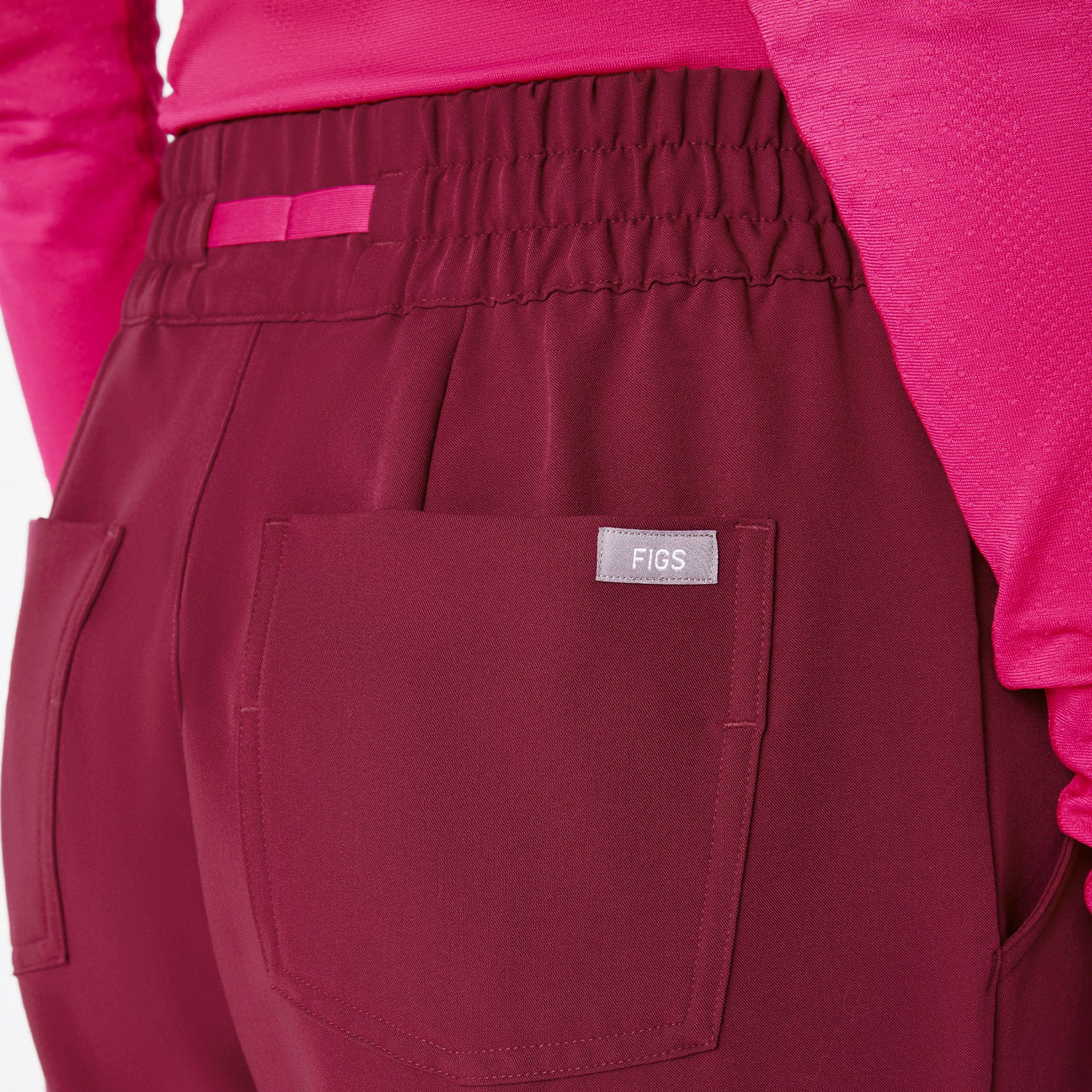 women's Deep Cranberry High Waisted Dowa - Scrub Pants - Image 5