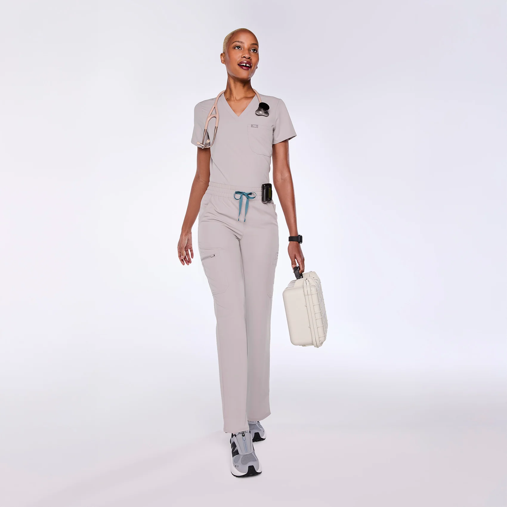 women's Slate High Waisted Dowa - Scrub Pants - Image 2