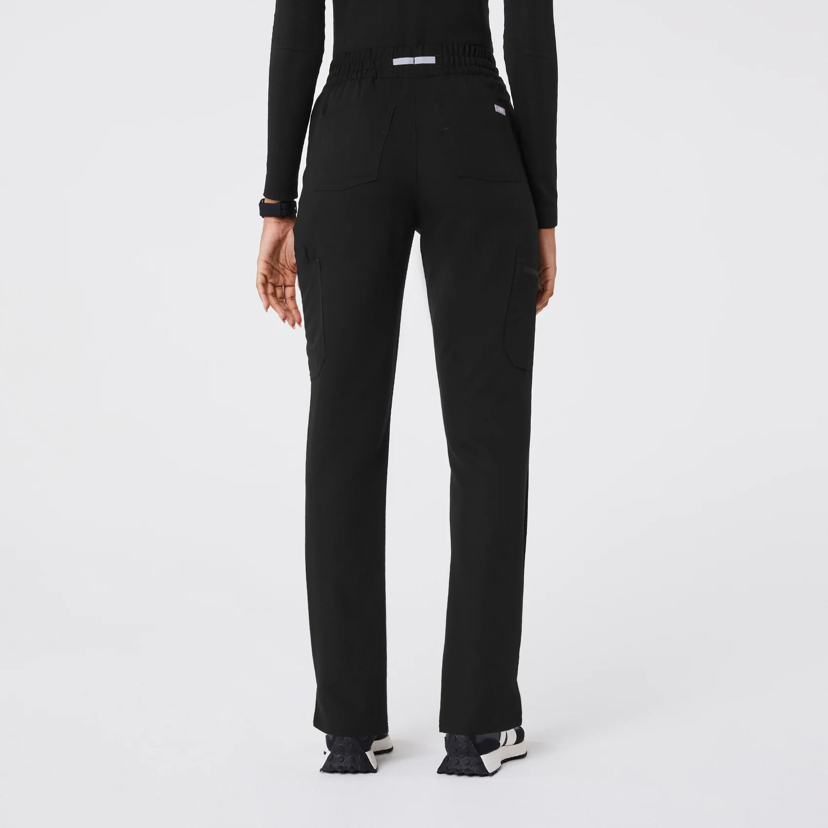 women's Black High Waisted Dowa - Tall Scrub Pant - Image 4