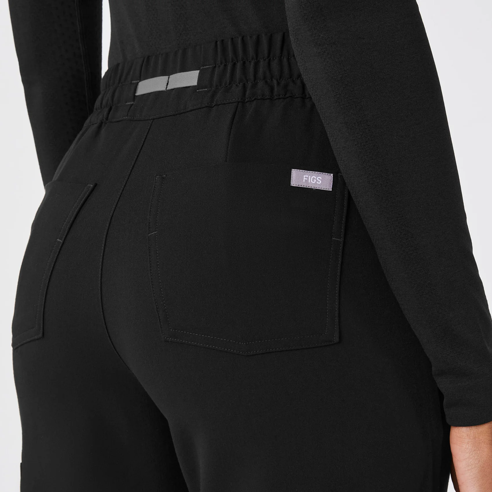 women's Black High Waisted Dowa - Tall Scrub Pant - Image 5