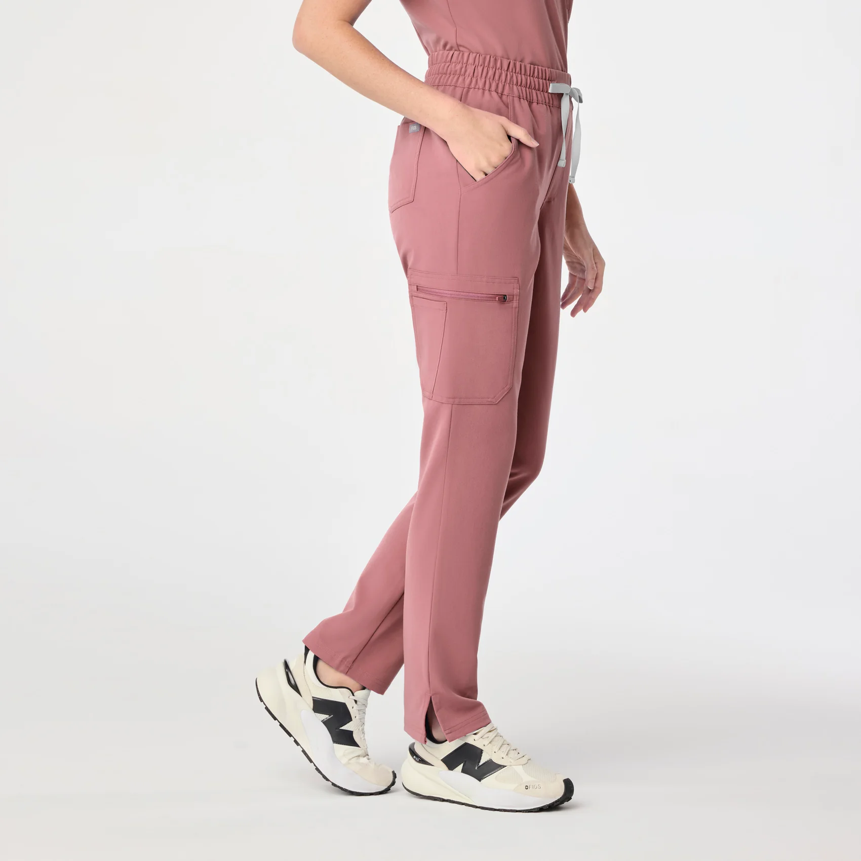 women's Mauve High Waisted Dowa - Tall Scrub Pant - Image 3