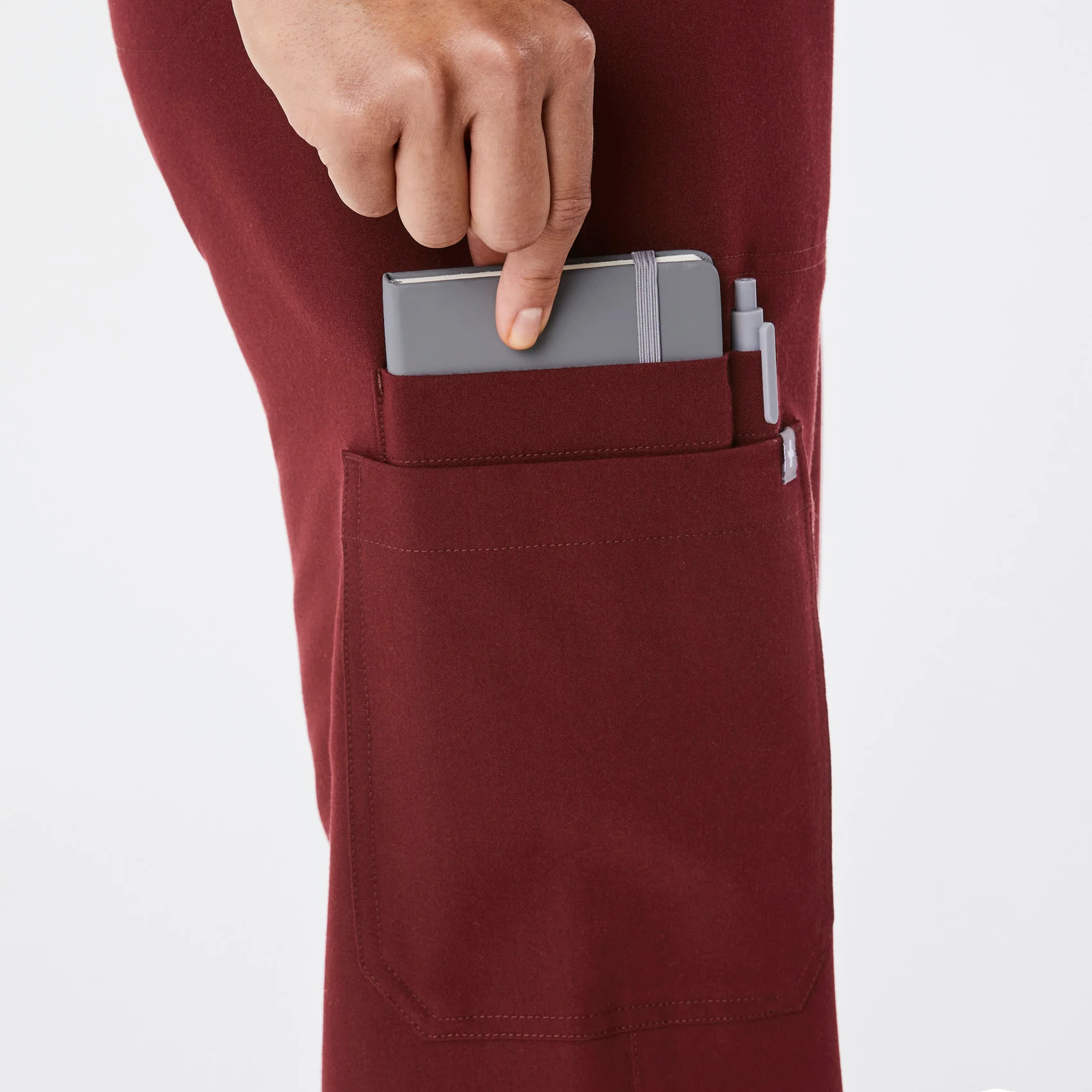 women's Burgundy High Waisted Isabel Wide Leg - Scrub Pant - Image 6