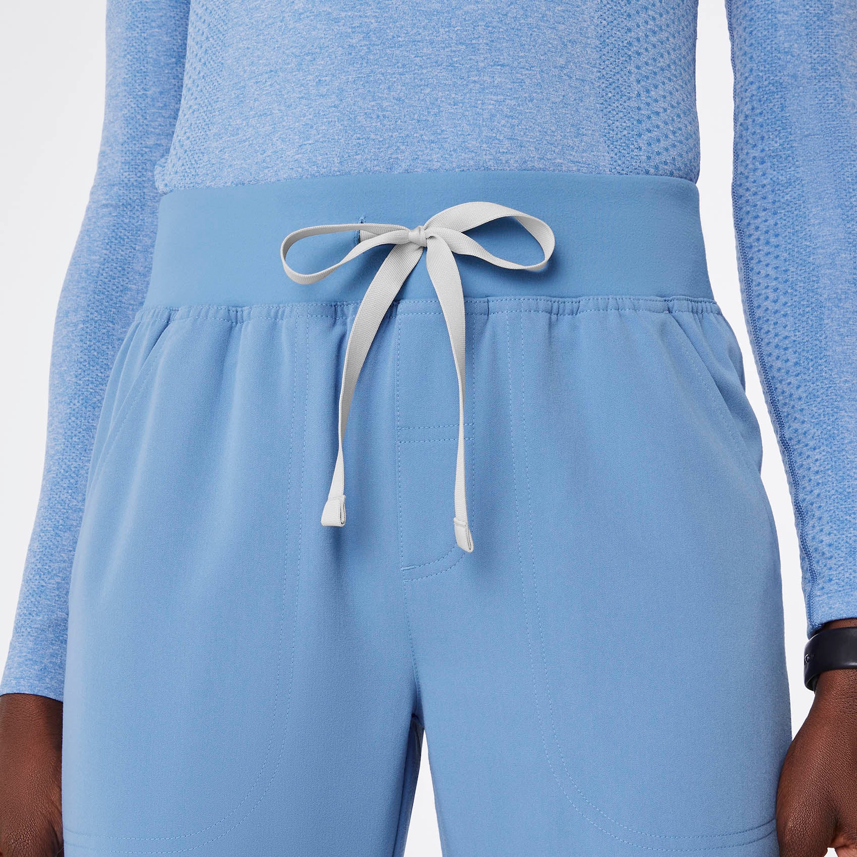 women's Ceil Blue High Waisted Isabel Wide Leg - Scrub Pant - Image 5