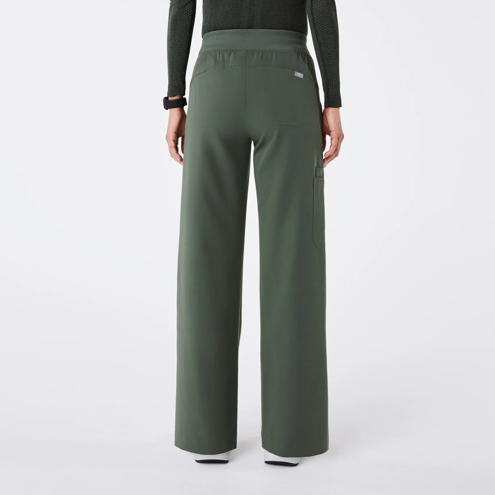 women's Moss High Waisted Isabel Wide Leg - Scrub Pant - Image 4
