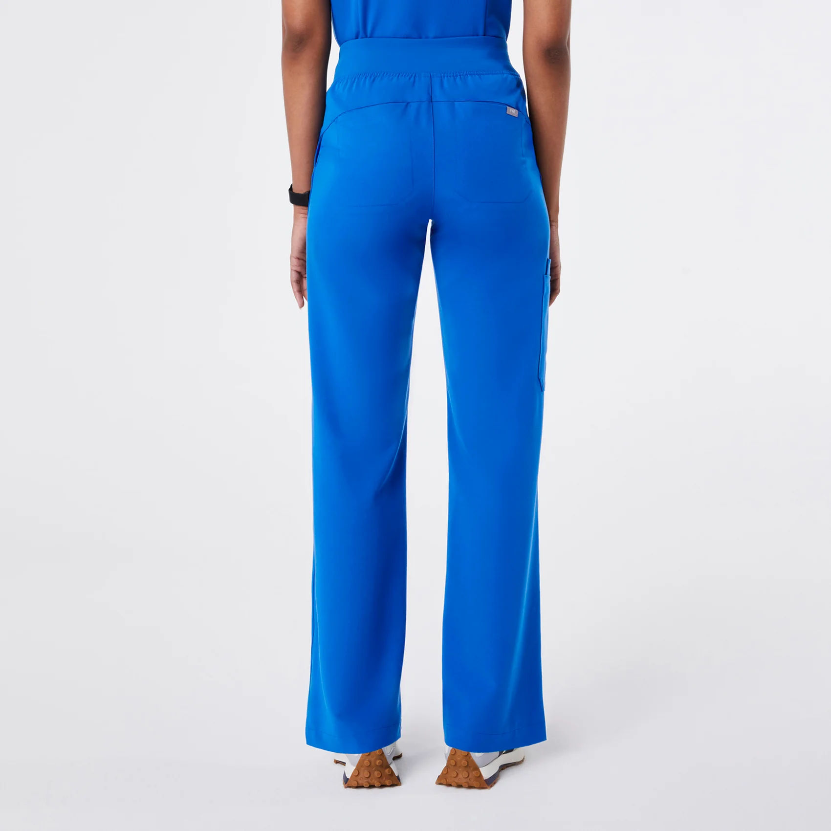 women's Royal Blue High Waisted Isabel Wide Leg - Scrub Pant - Image 4