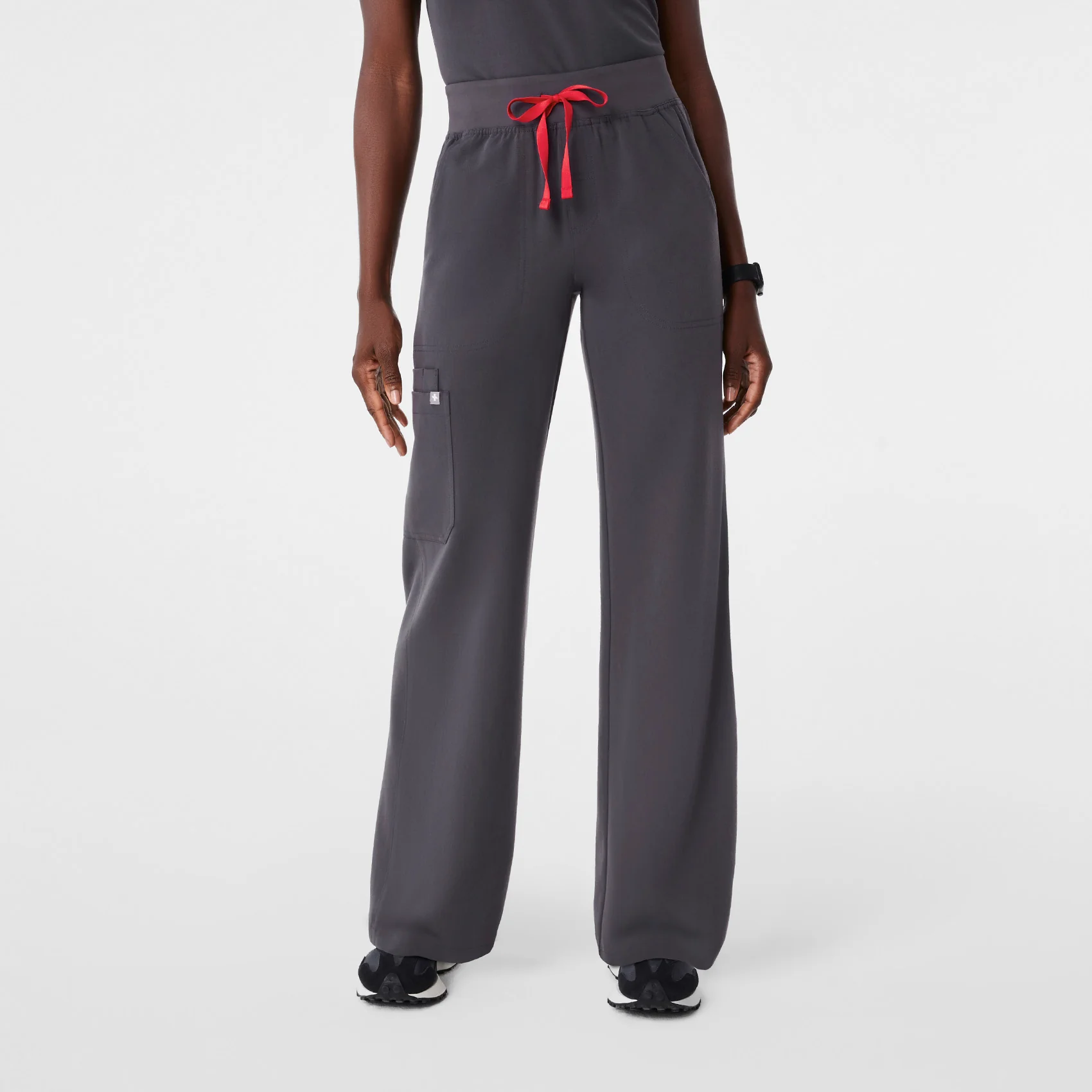 women's Charcoal High Waisted Isabel Wide Leg - Tall Scrub Pant