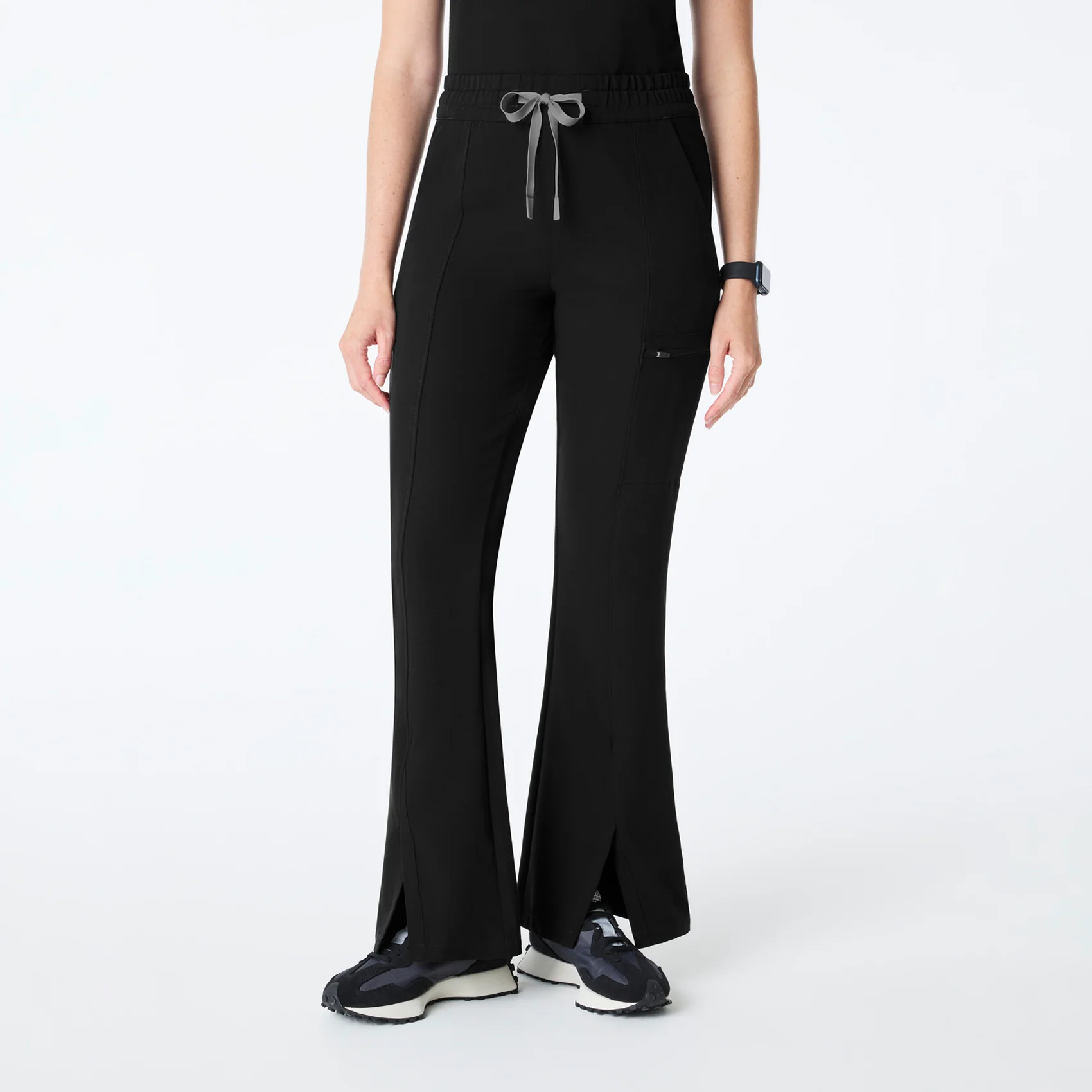 women's Black High Waisted Montal Flare - Tall Scrub Pant