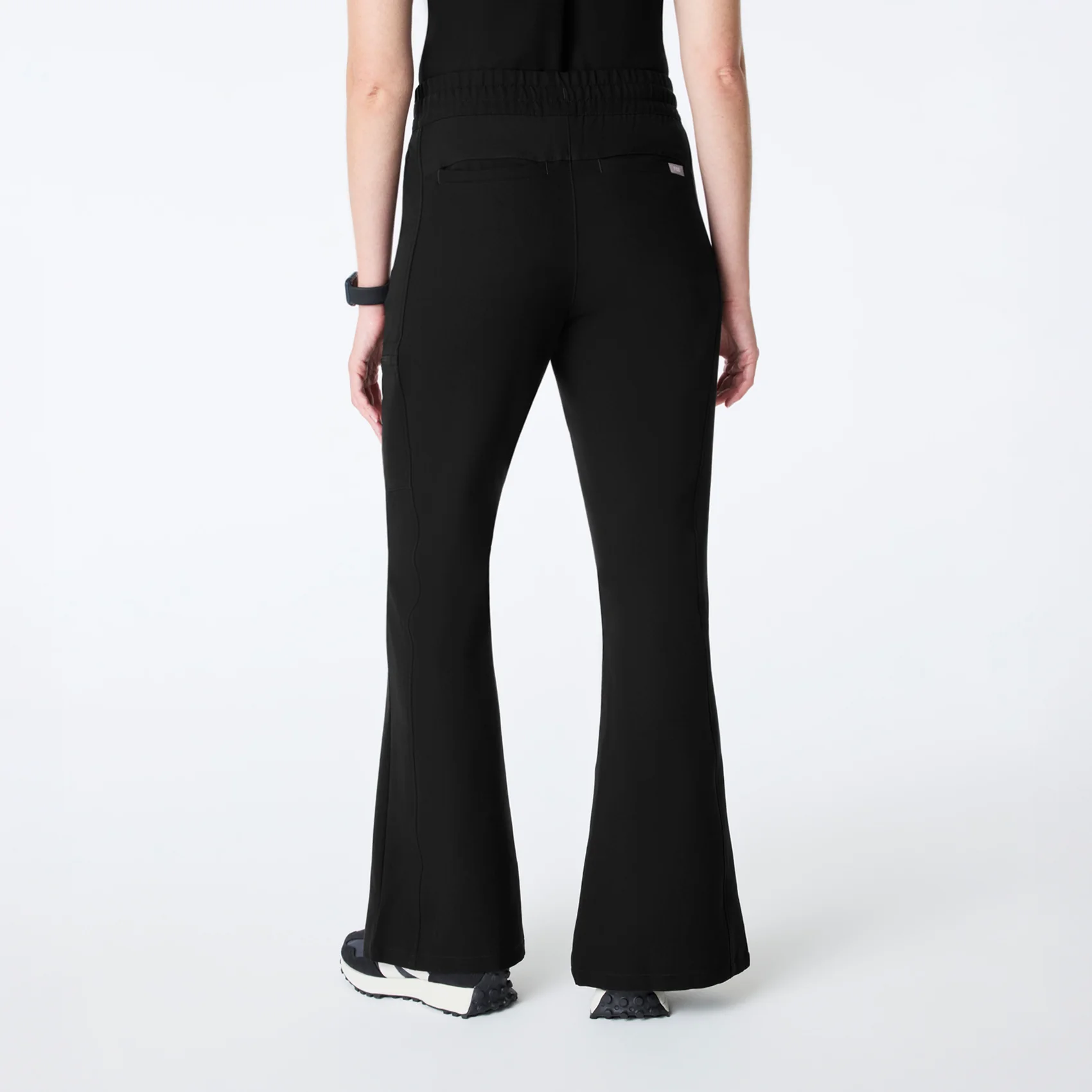 women's Black High Waisted Montal Flare - Tall Scrub Pant - Image 4