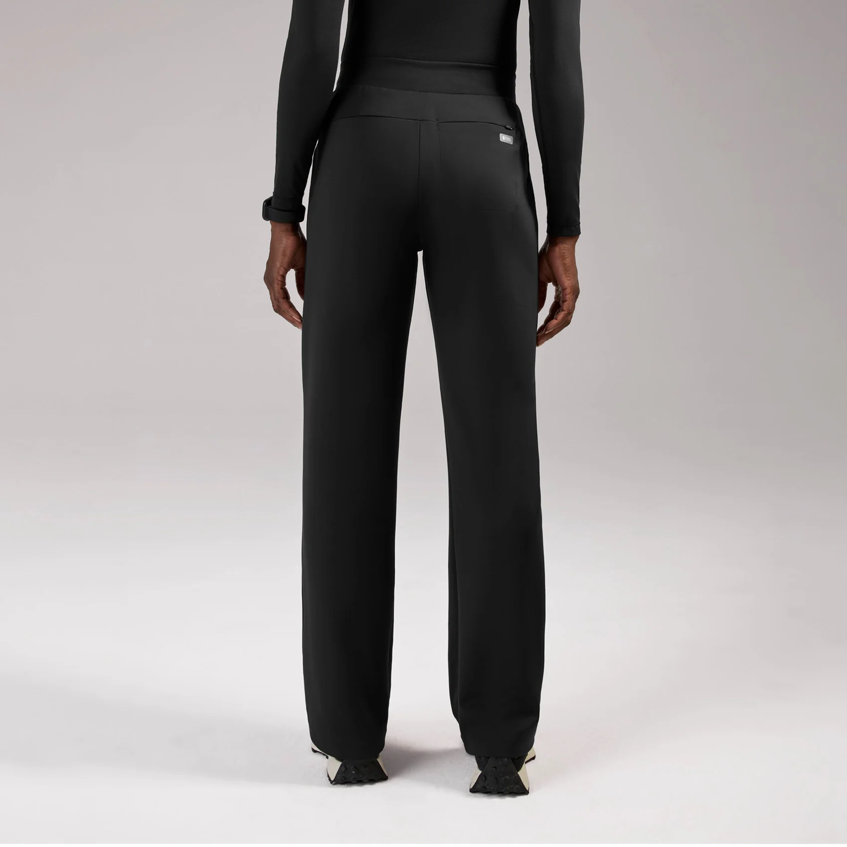 women's Black High Waisted Piedra FORMx™ Straight Leg - Petite Scrub Pant - Image 4