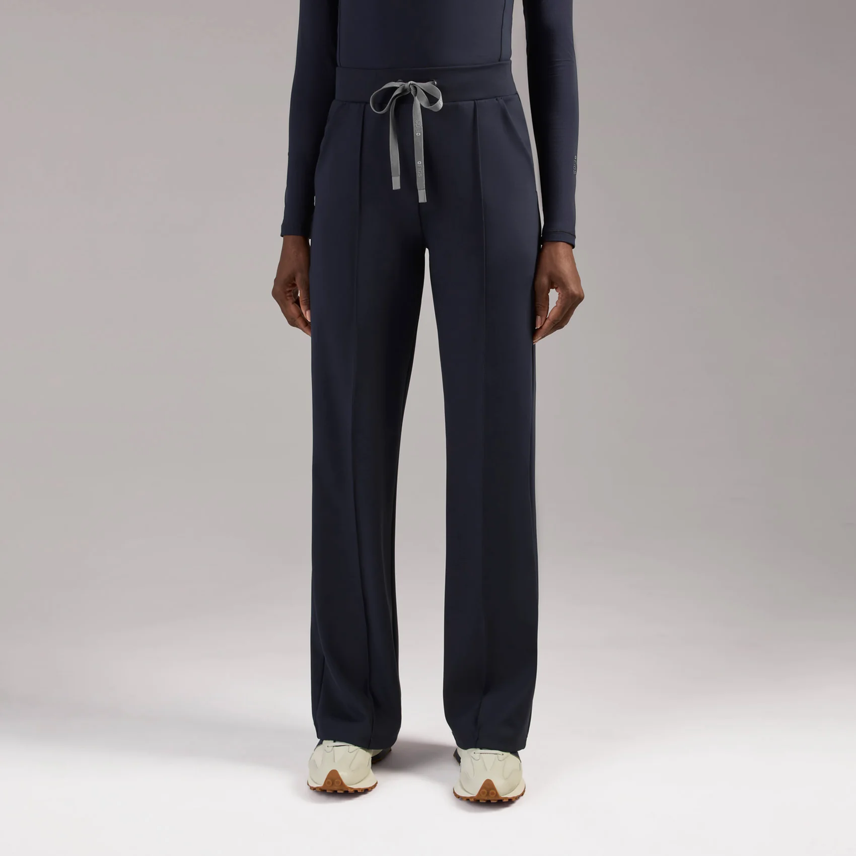 women's Navy High Waisted Piedra FORMx™ Straight Leg - Petite Scrub Pant