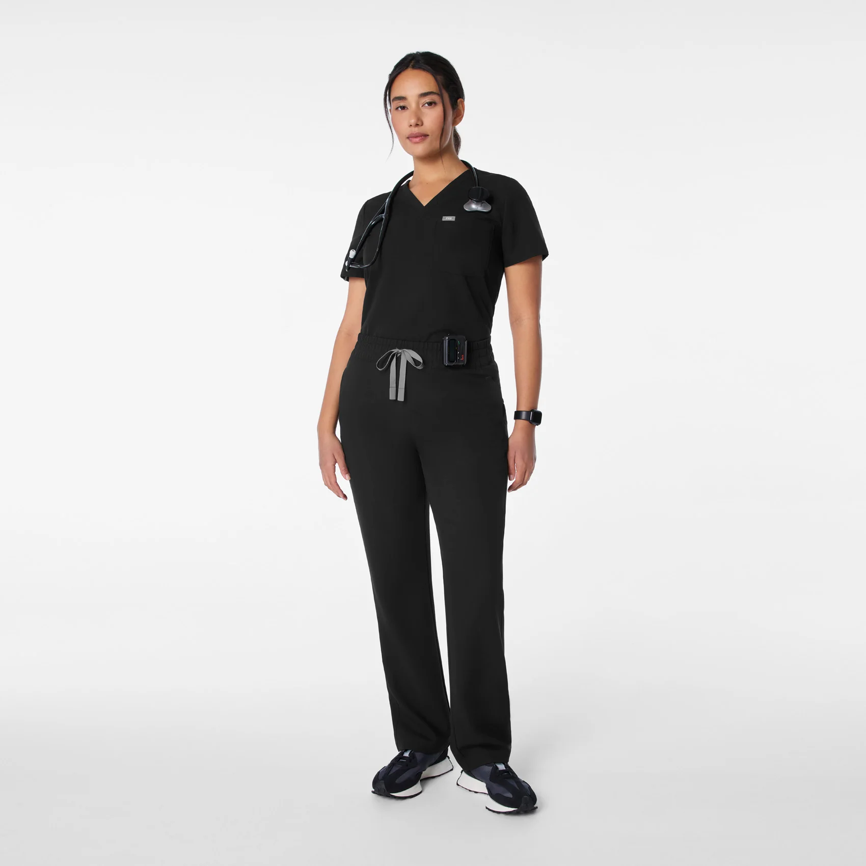 women's Black High Waisted Salida Straight Leg - Scrub Pant - Image 2