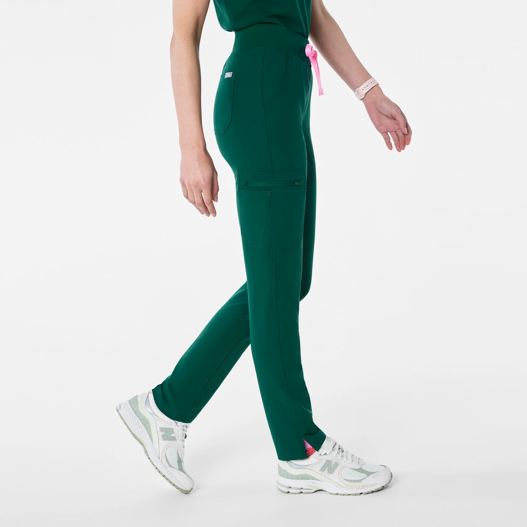 women's Forest Green High Waisted Yola - Tall Skinny Scrub Pant™ - Image 3