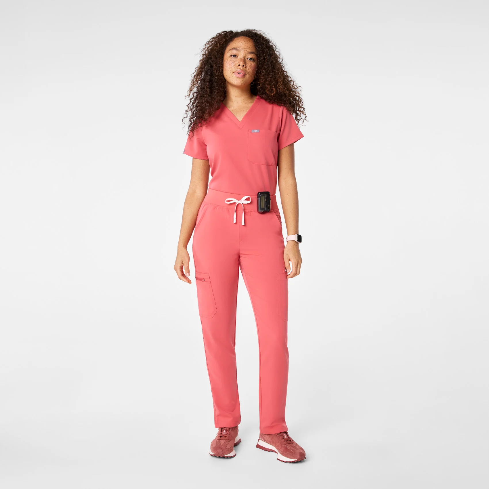 women's Pulmonary Pink High Waisted Yola - Skinny Scrub Pant™ - Image 2