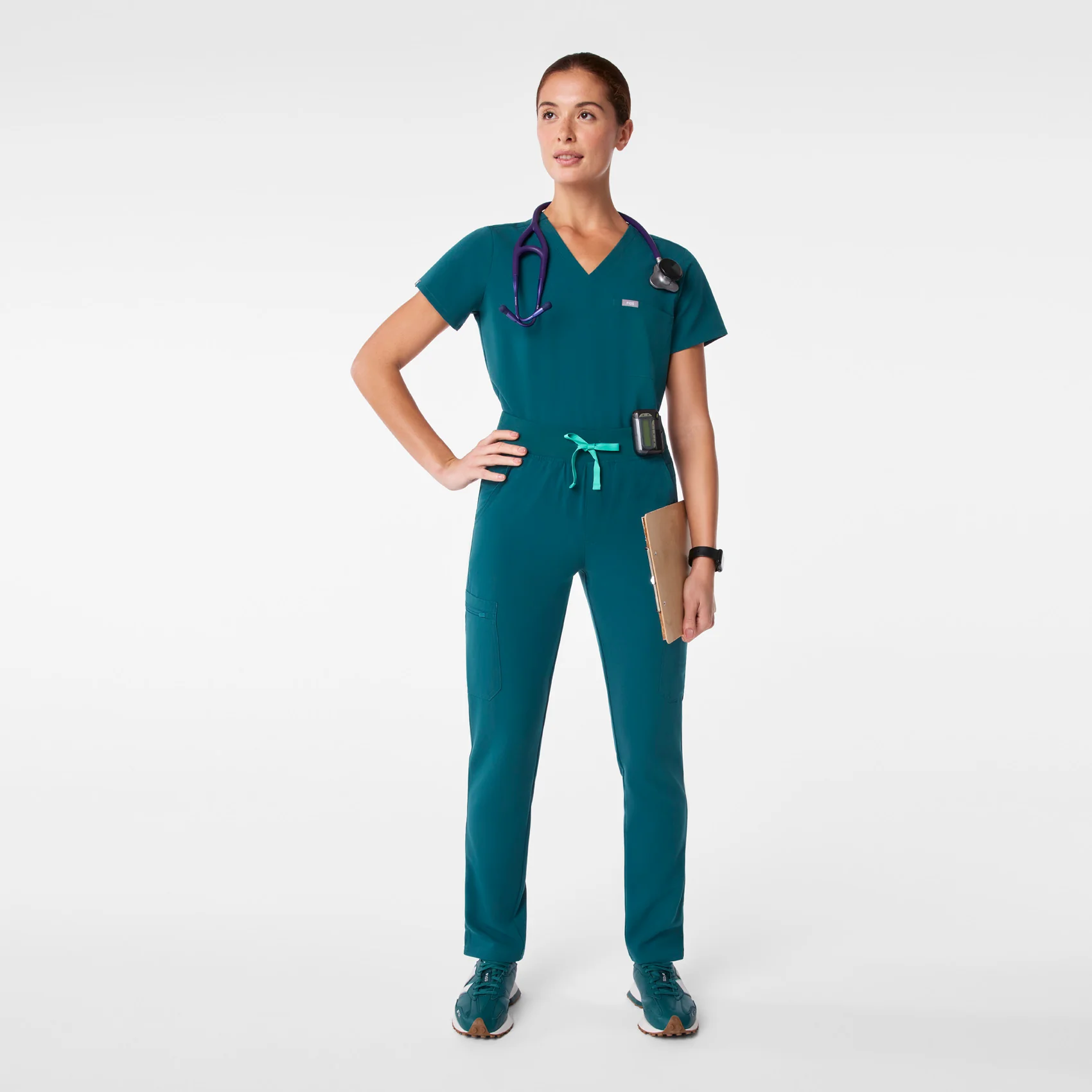 women's Caribbean Blue High Waisted Yola - Tall Skinny Scrub Pant™ - Image 2