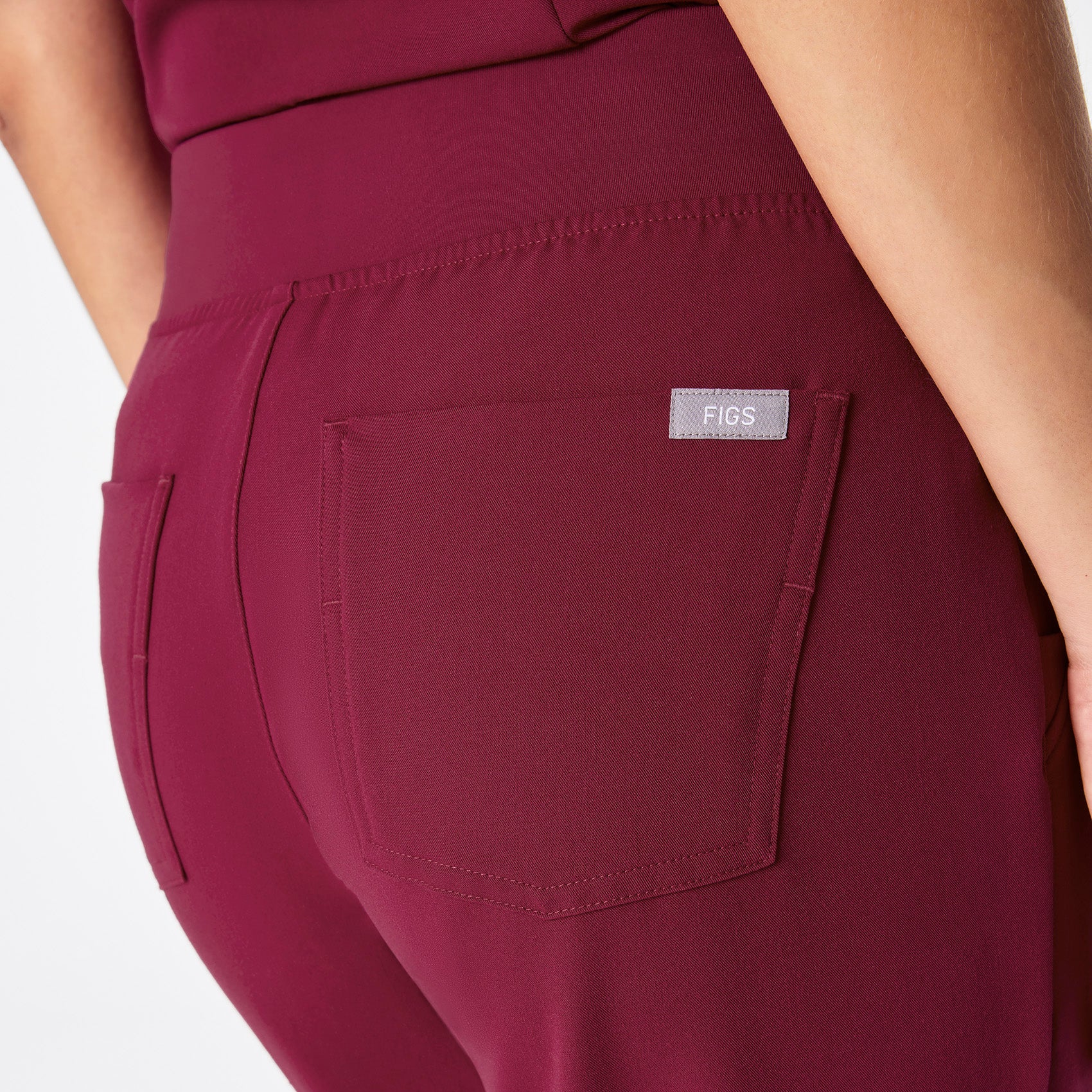 women's Deep Cranberry High Waisted Zamora - Jogger Scrub Pant™ - Image 4
