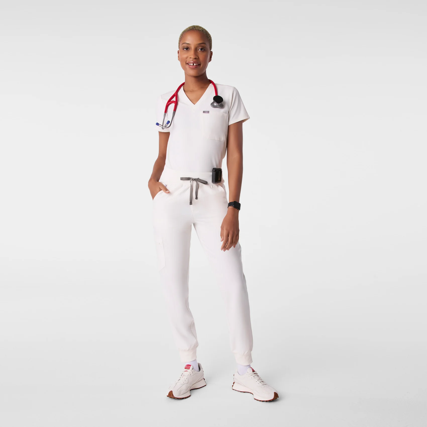 women's Off White High Waisted Zamora - Jogger Scrub Pant™ - Image 2