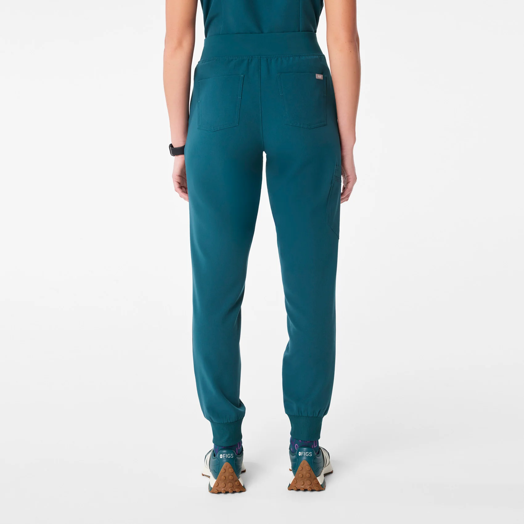 women's Caribbean Blue High Waisted Zamora - Petite Jogger Scrub Pant™ - Image 4