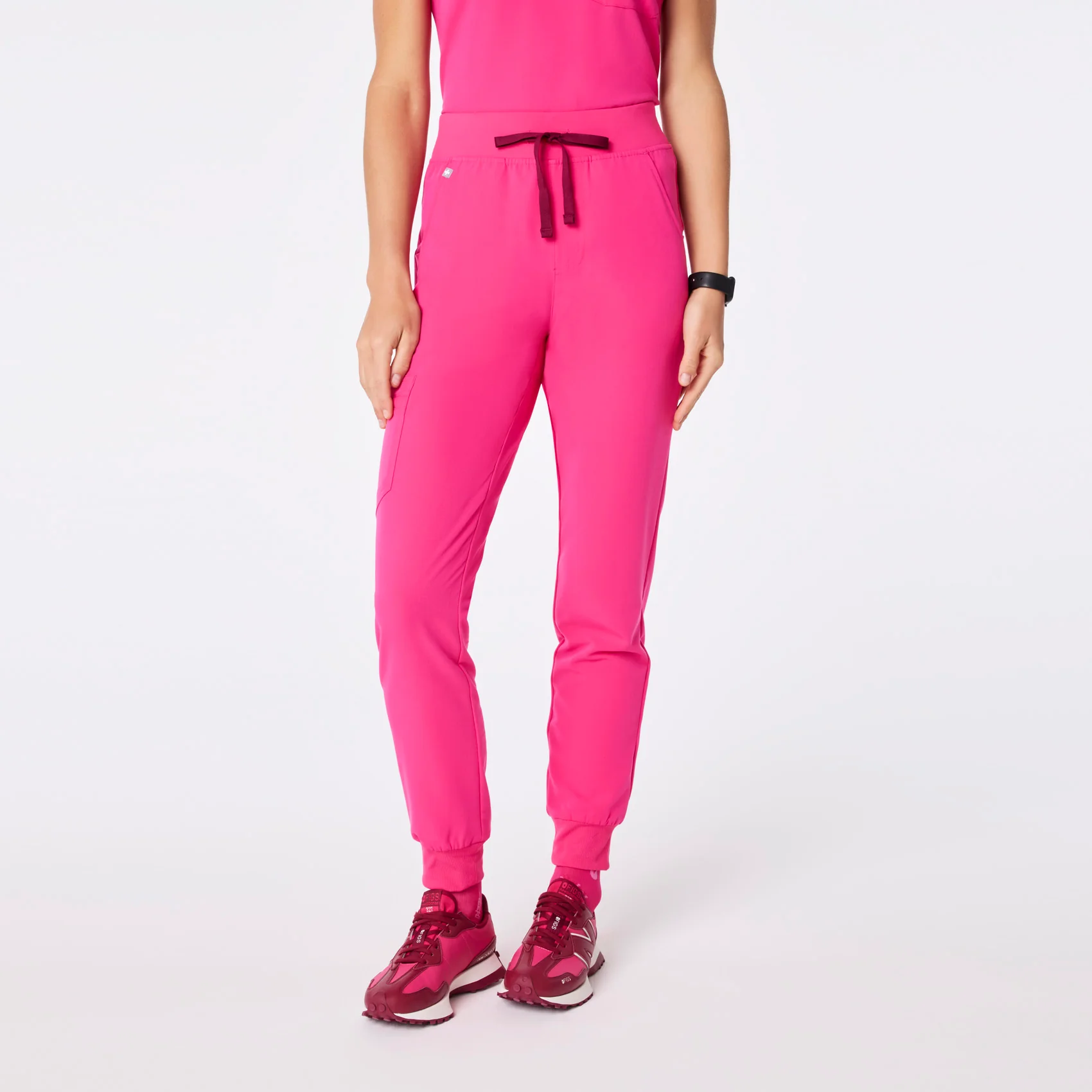 women's Shocking Pink High Waisted Zamora - Petite Jogger Scrub Pant™