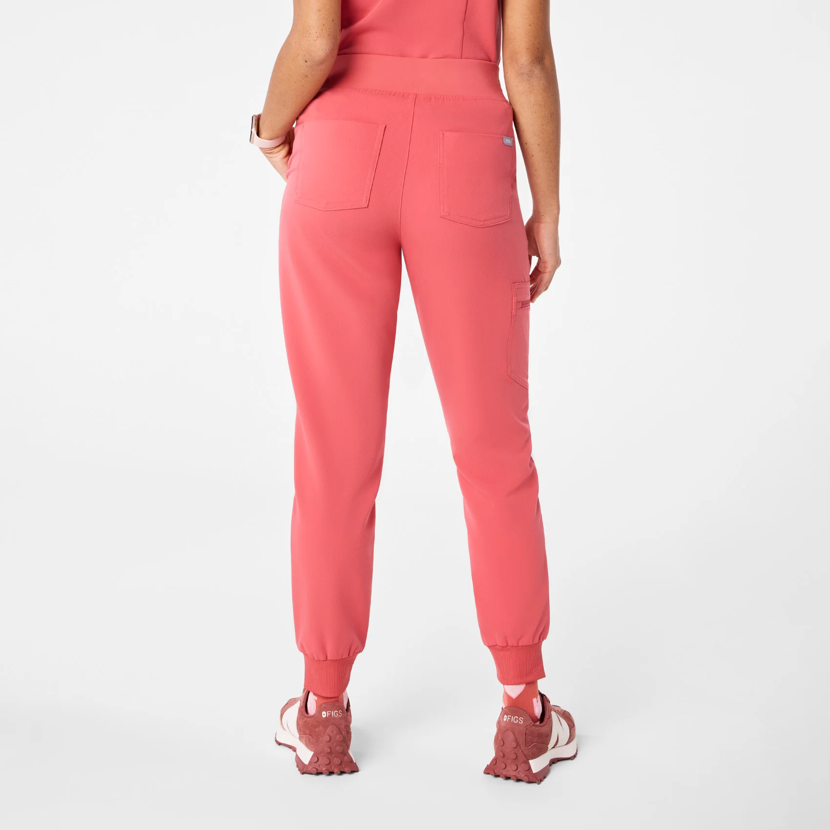 women's Pulmonary Pink High Waisted Zamora - Tall Jogger Scrub Pant™ - Image 4