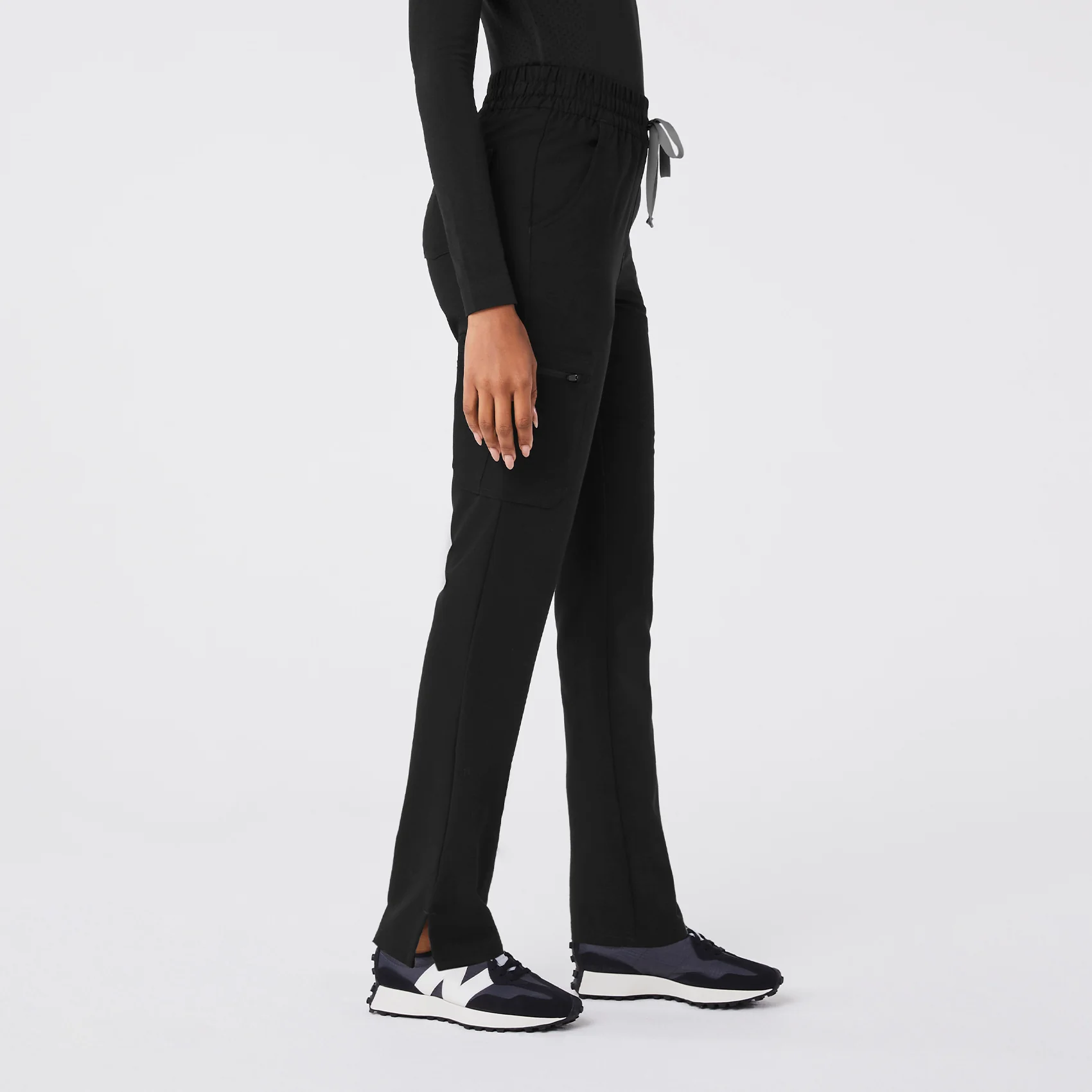 women's Black High Waisted Dowa - Petite Scrub Pant (3XL-6XL) - Image 3