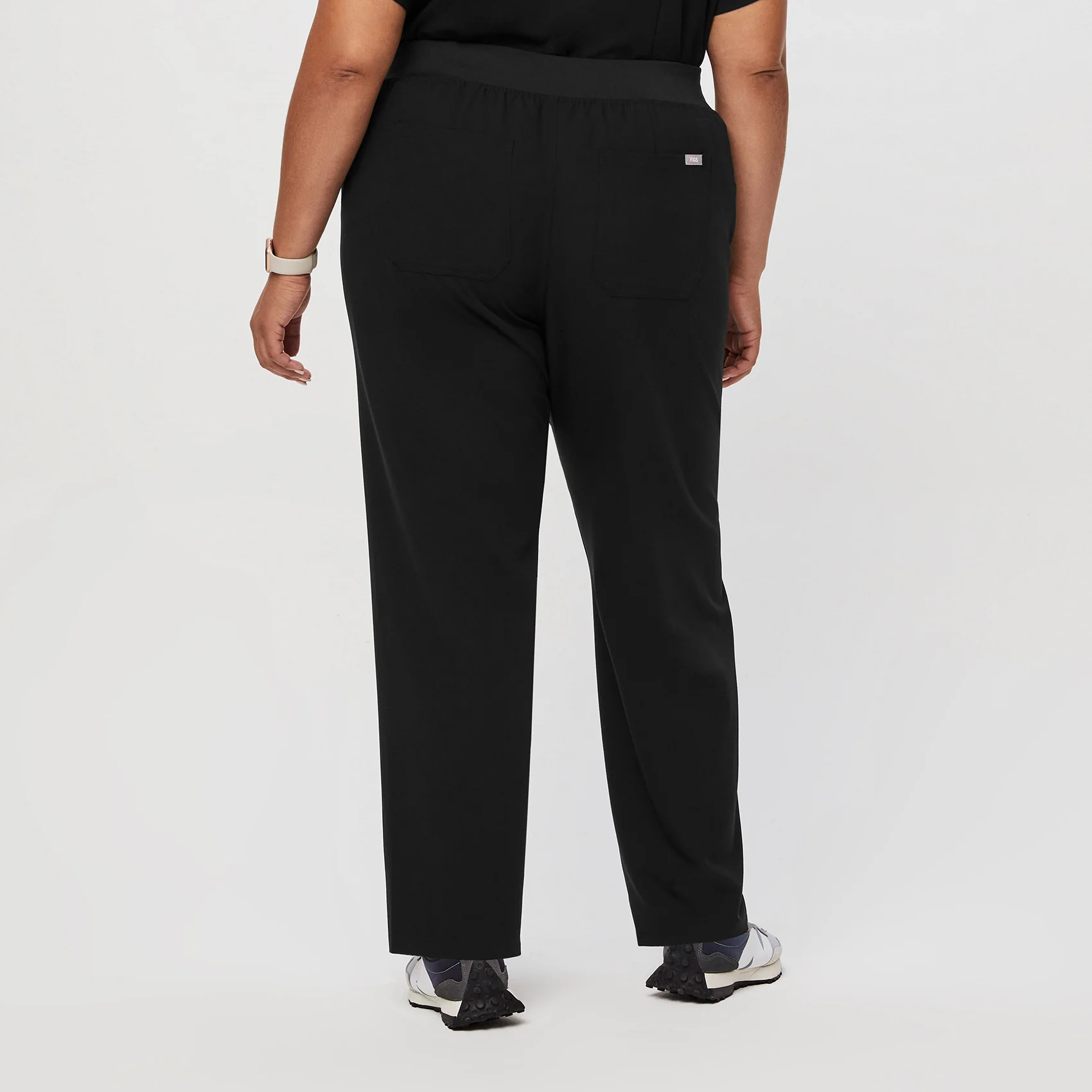 women's Black High Waisted Livingston™ - Basic Scrub Pants (3XL - 6XL) - Image 4
