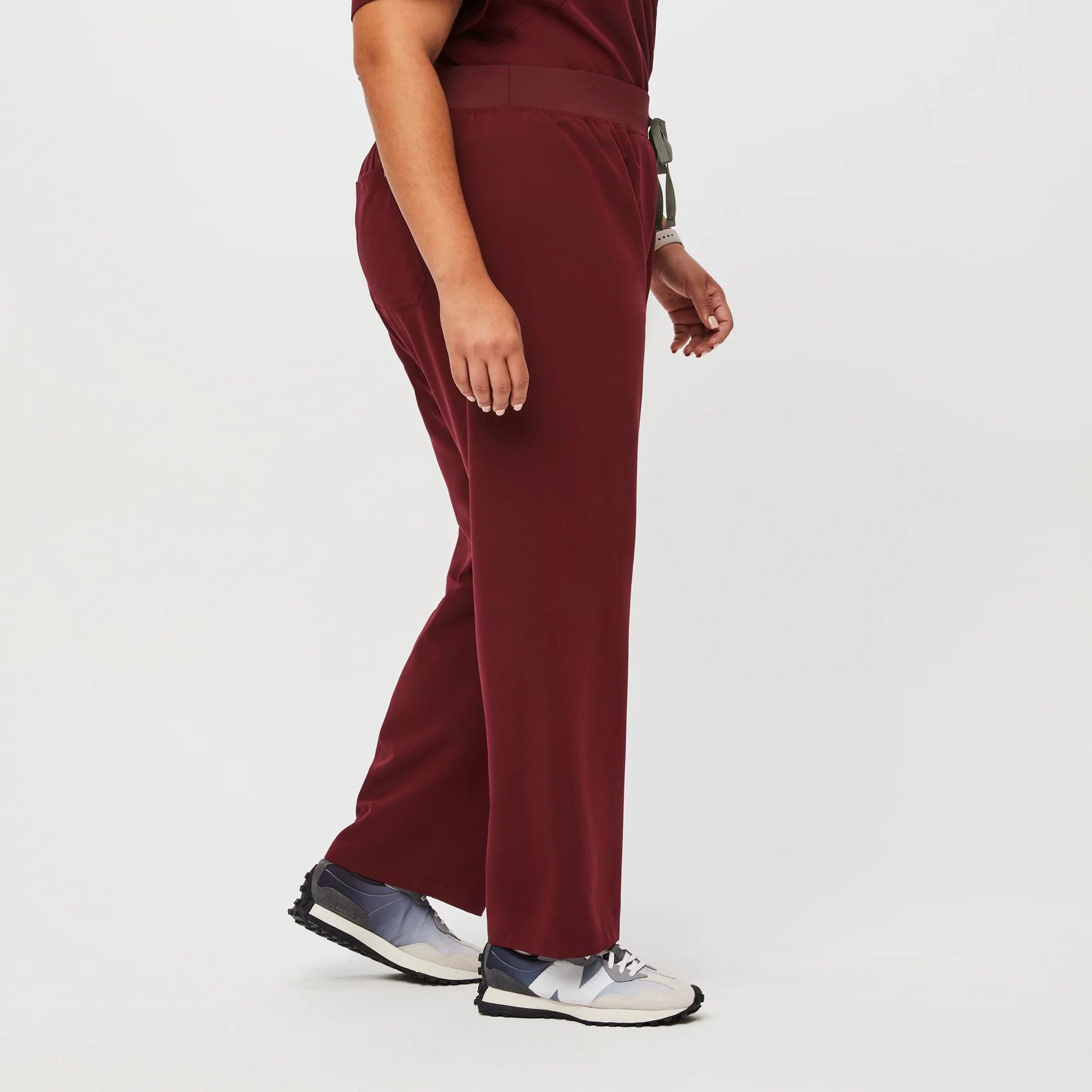 women's Burgundy High Waisted Livingston™ - Basic Scrub Pants (3XL - 6XL) - Image 4
