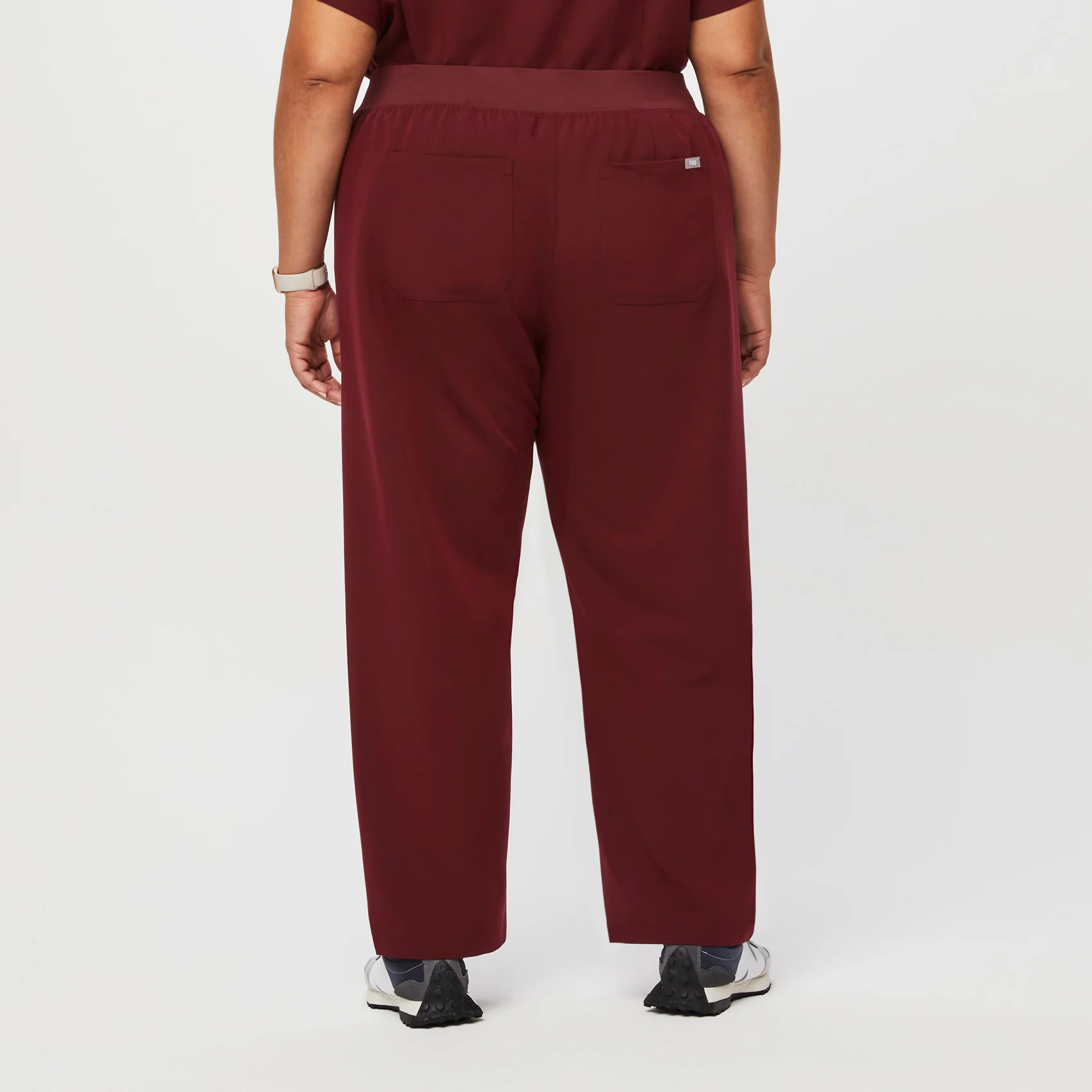 women's Burgundy High Waisted Livingston™ - Petite Basic Scrub Pants (3XL - 6XL) - Image 3